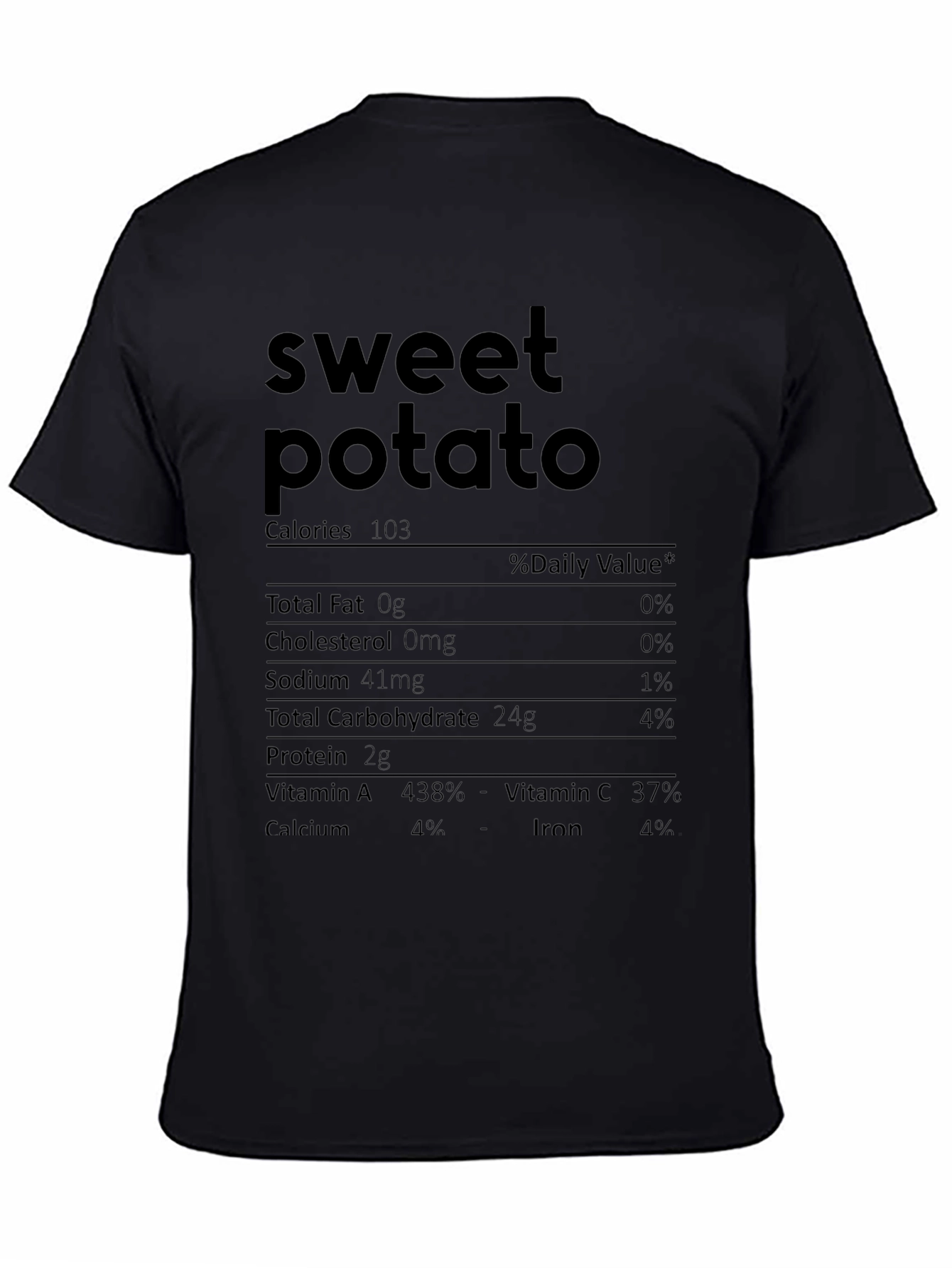 Sweet Potato Nutrition Facts Graphic T-Shirt