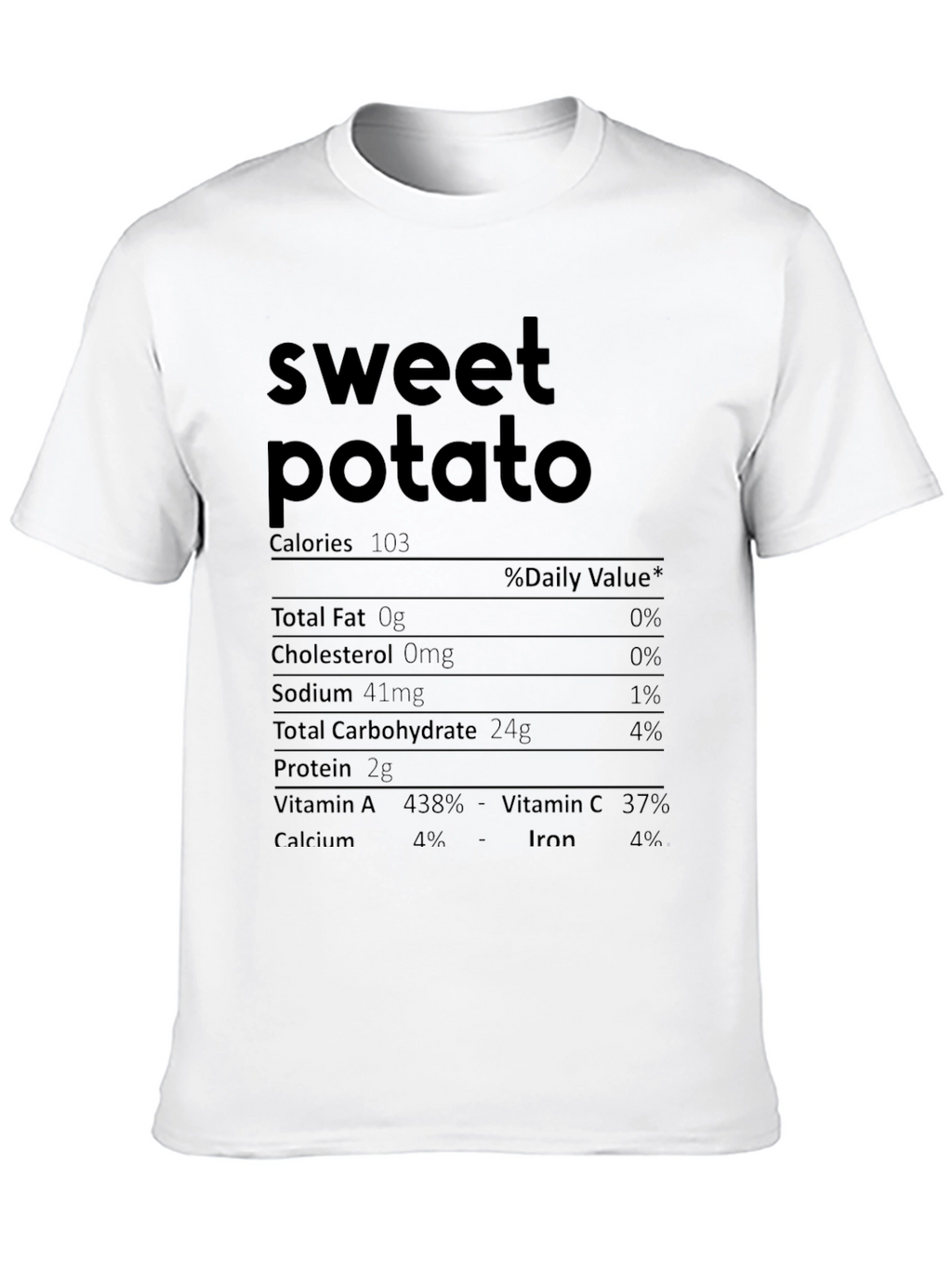 Sweet Potato Nutrition Facts Graphic T-Shirt