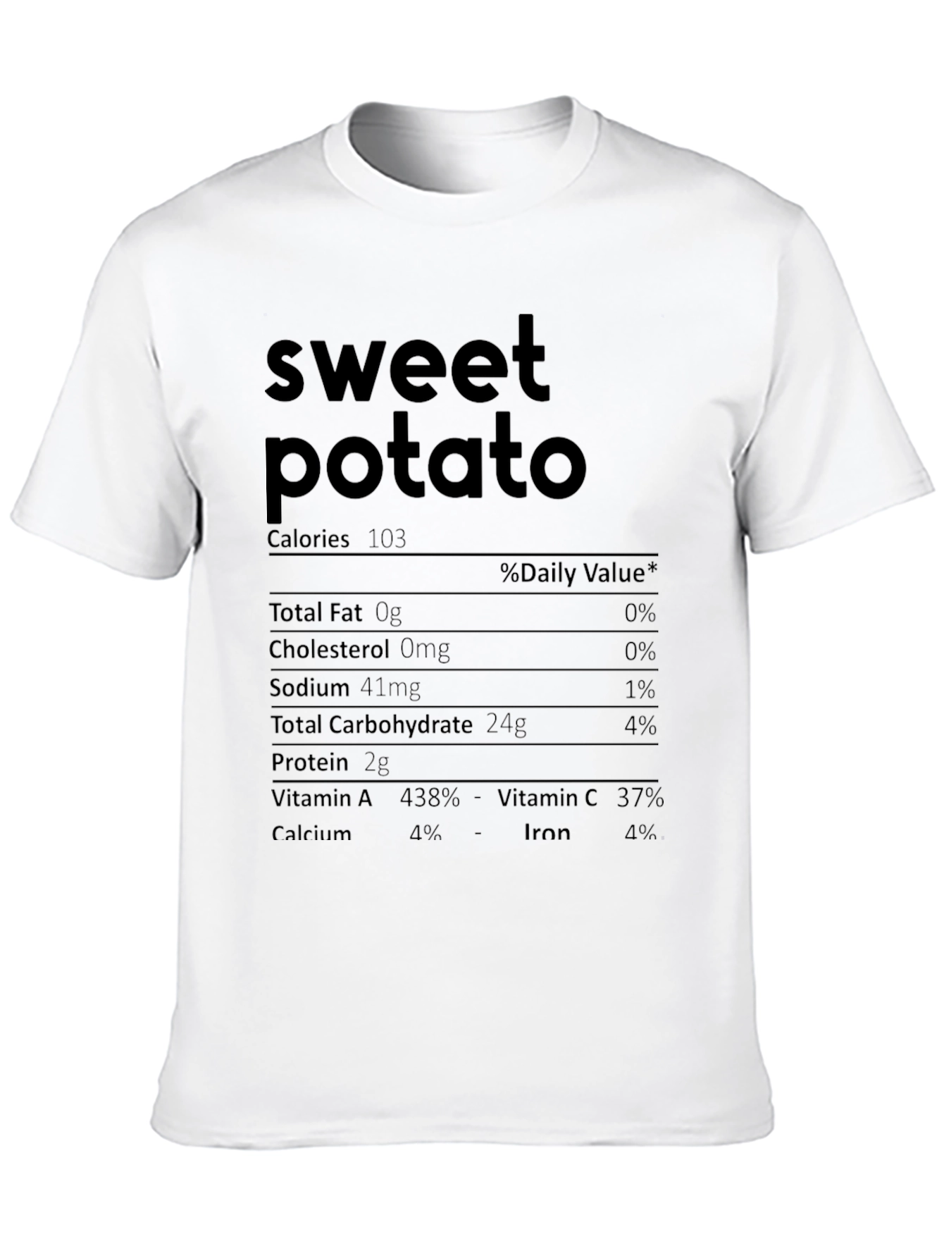 Sweet Potato Nutrition Facts Graphic T-Shirt