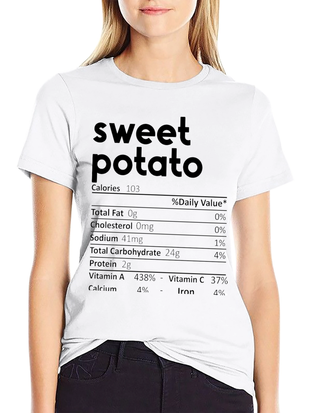 Sweet Potato Nutrition Facts Graphic T-Shirt