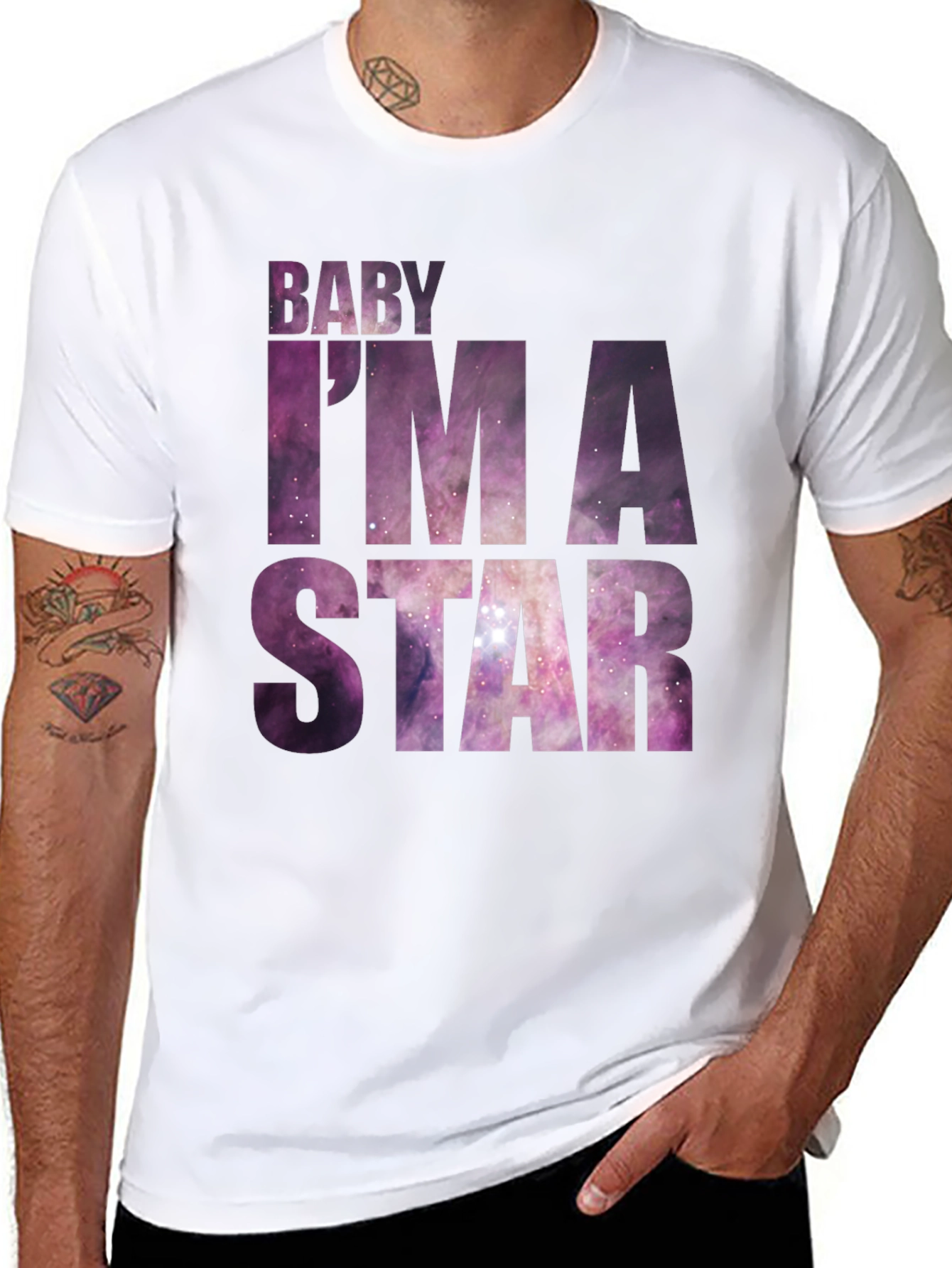 Baby Im A Star Graphic Tee - Galaxy Print
