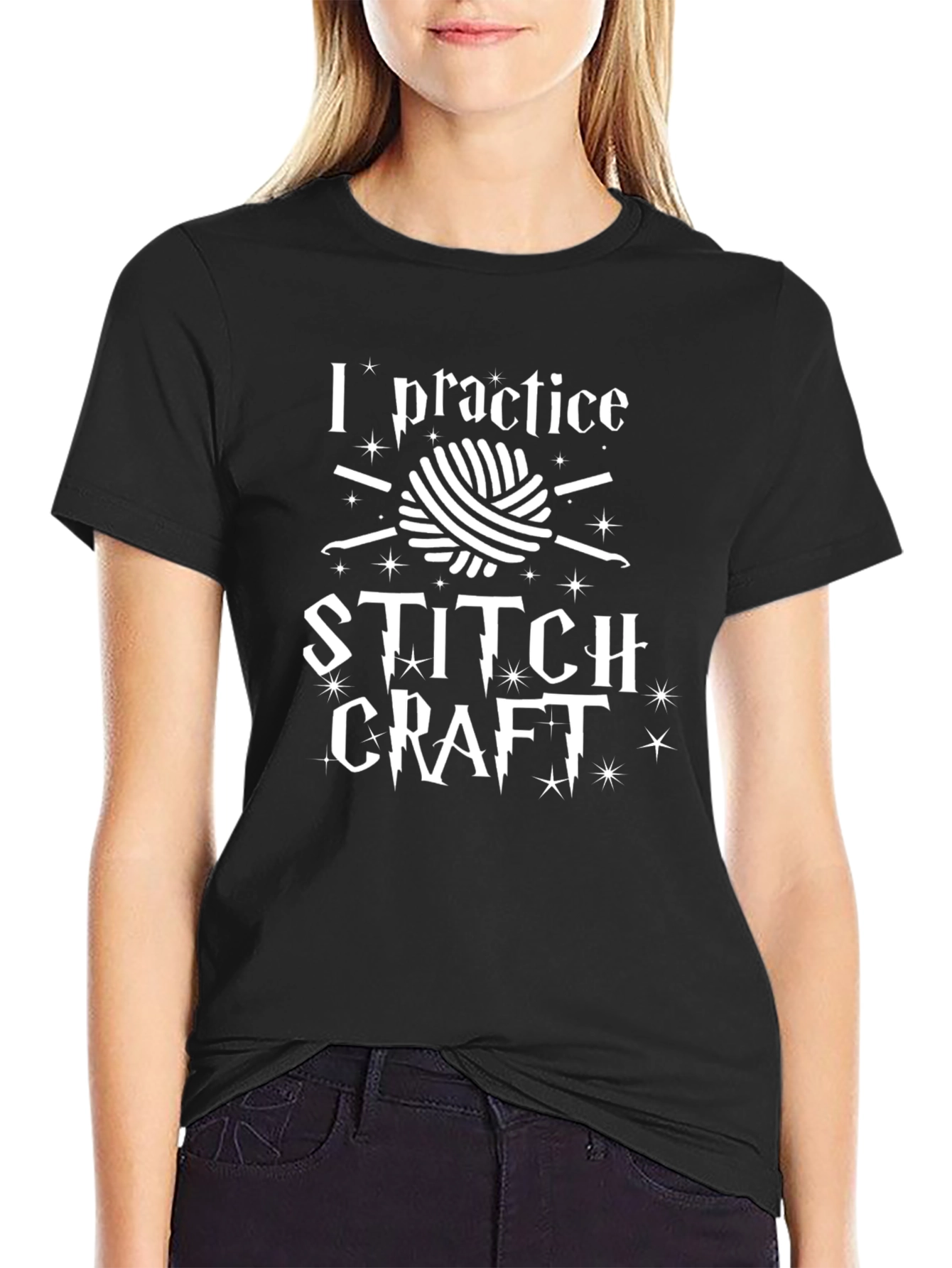 I Practice Stitch Craft T-Shirt - Crochet Lover