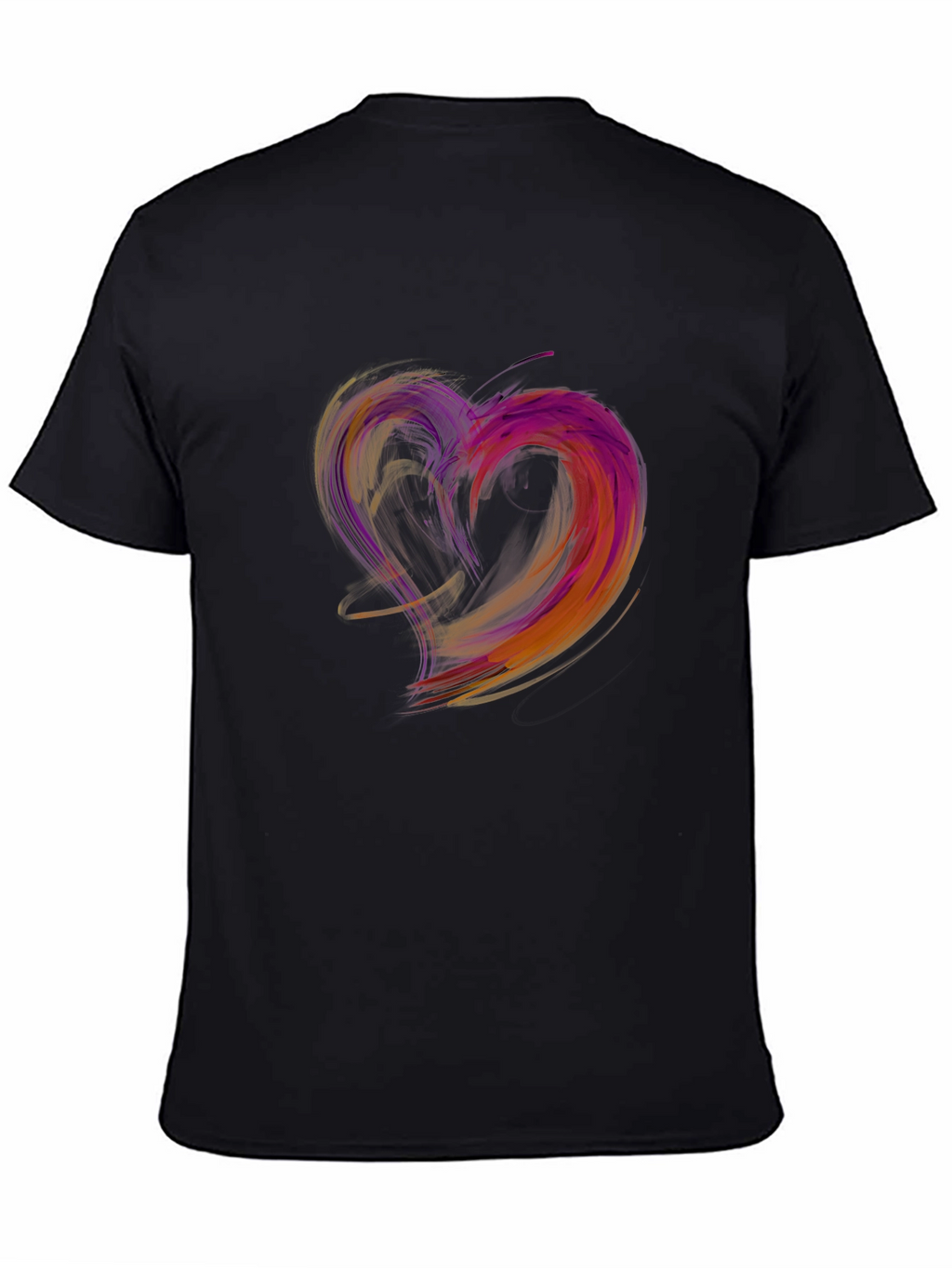 Abstract Heart Graphic Black T-Shirt