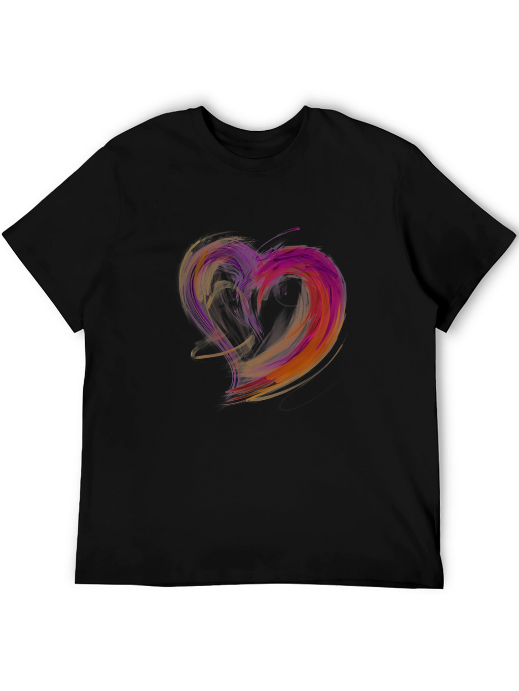 Abstract Heart Graphic Black T-Shirt