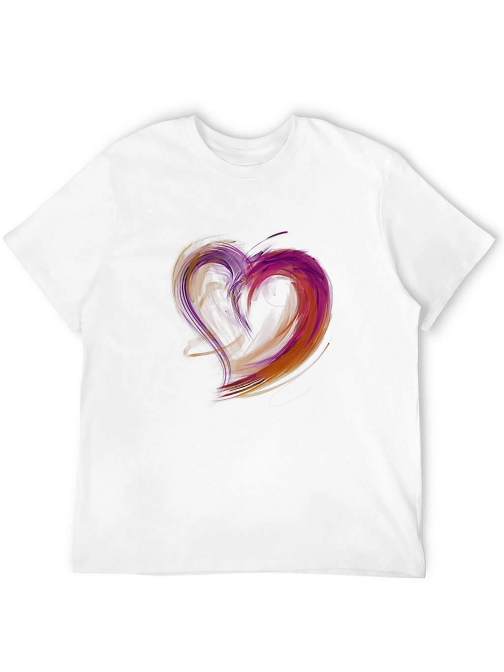 Abstract Heart Graphic Black T-Shirt