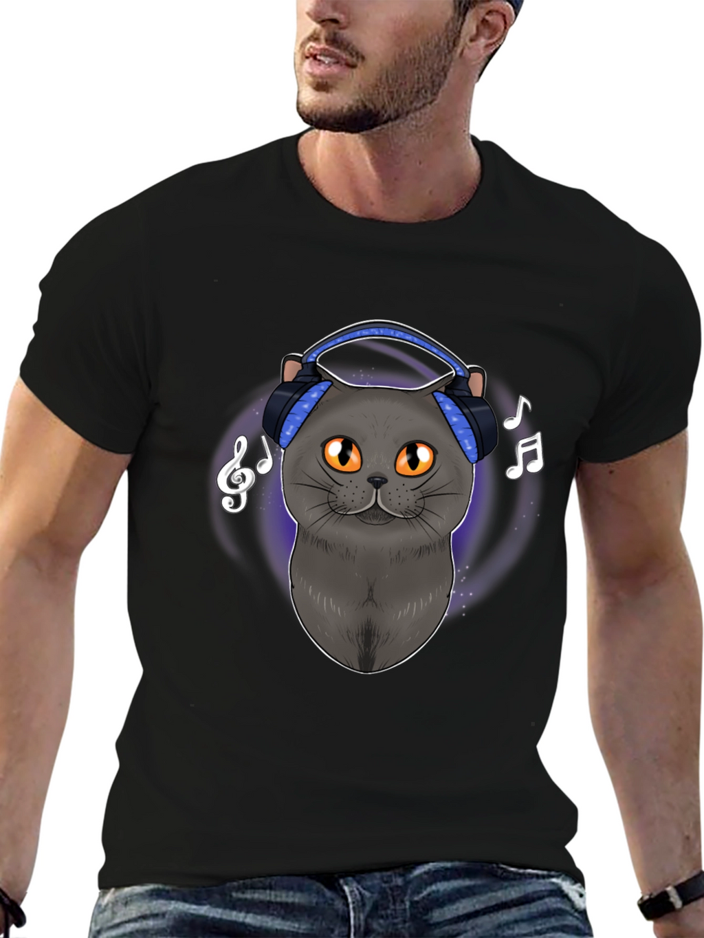 Cat DJ T-Shirt - Music Lover Tee