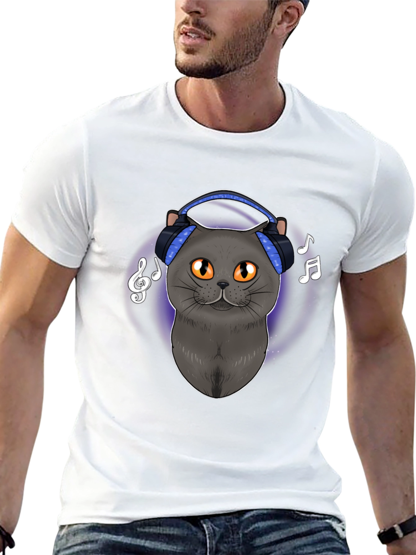 Cat DJ T-Shirt - Music Lover Tee
