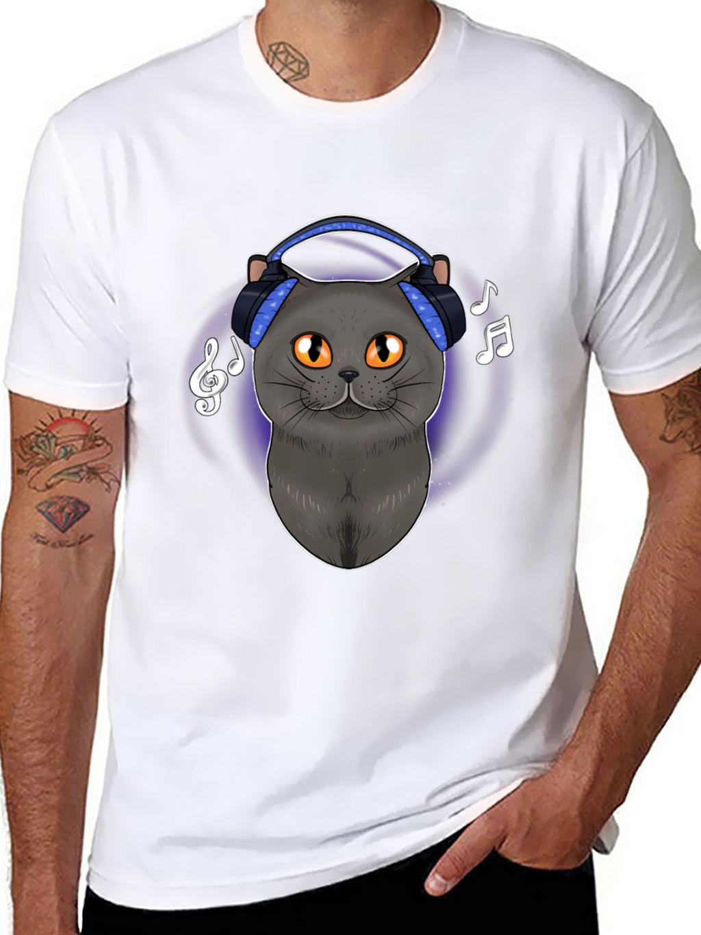 Cat DJ T-Shirt - Music Lover Tee