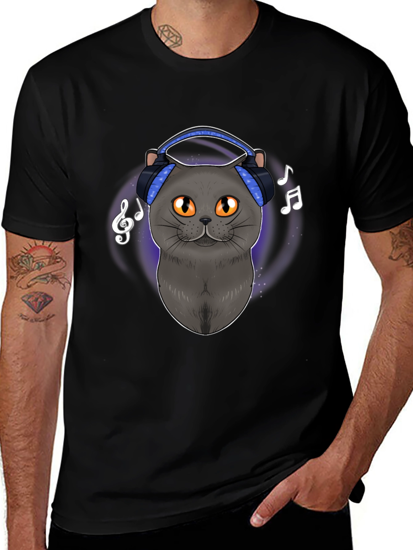 Cat DJ T-Shirt - Music Lover Tee
