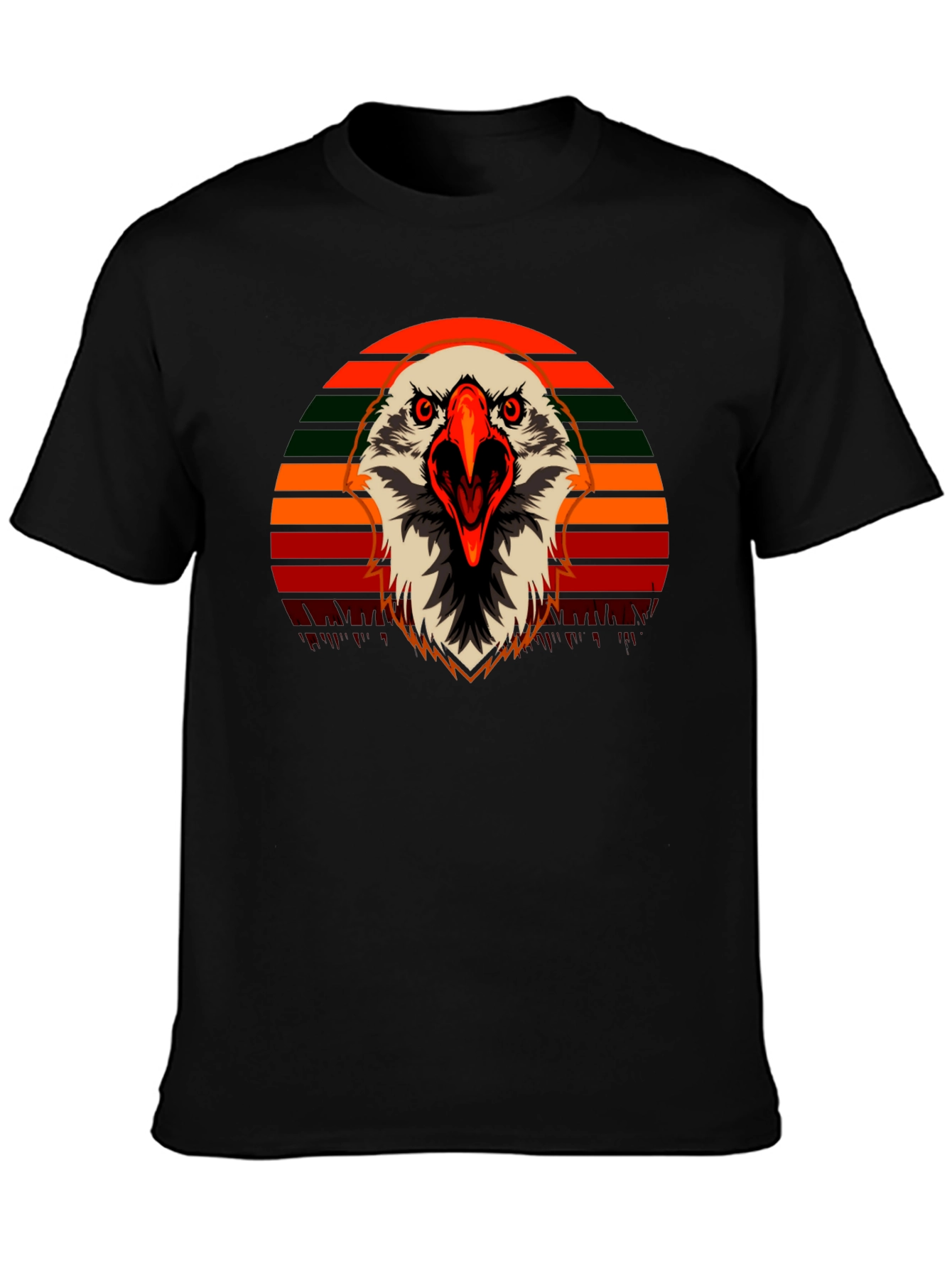Eagle Graphic T-Shirt - Retro Sunset Design