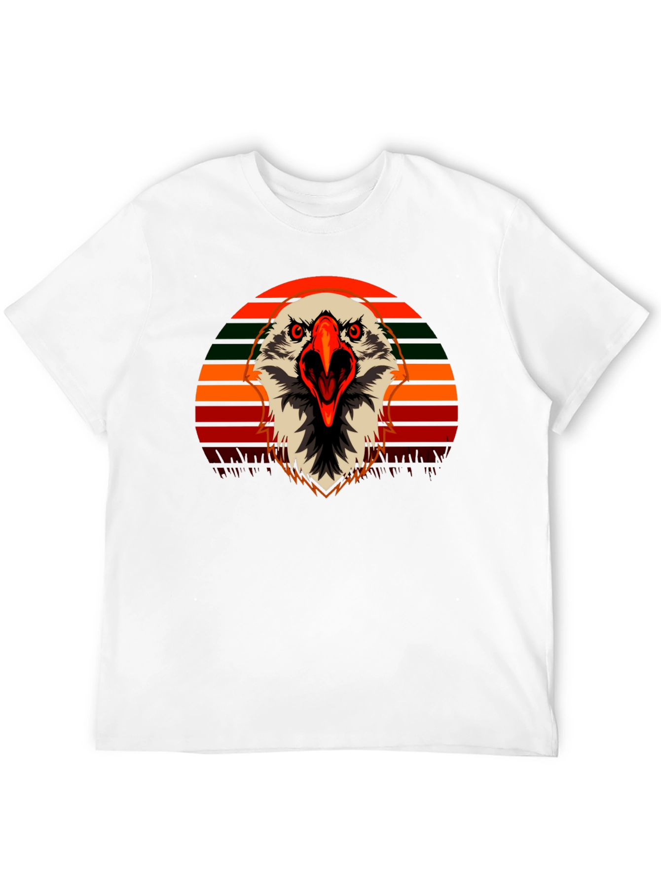 Eagle Graphic T-Shirt - Retro Sunset Design