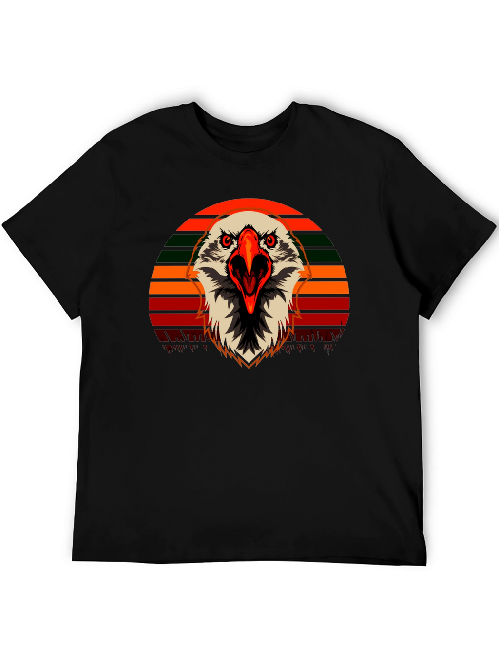 Eagle Graphic T-Shirt - Retro Sunset Design