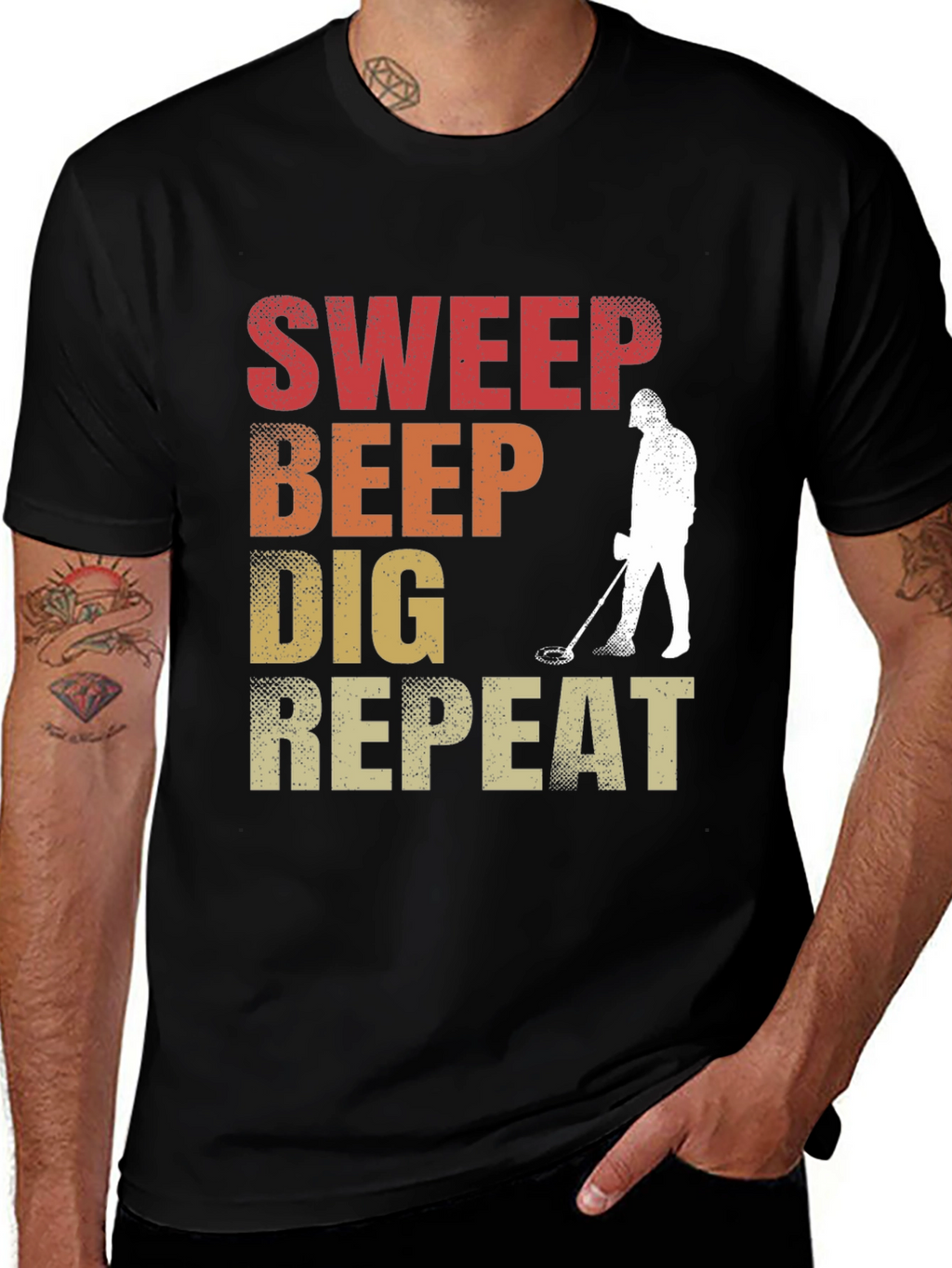 Metal Detecting T-Shirt - Sweep Beep Dig Repeat