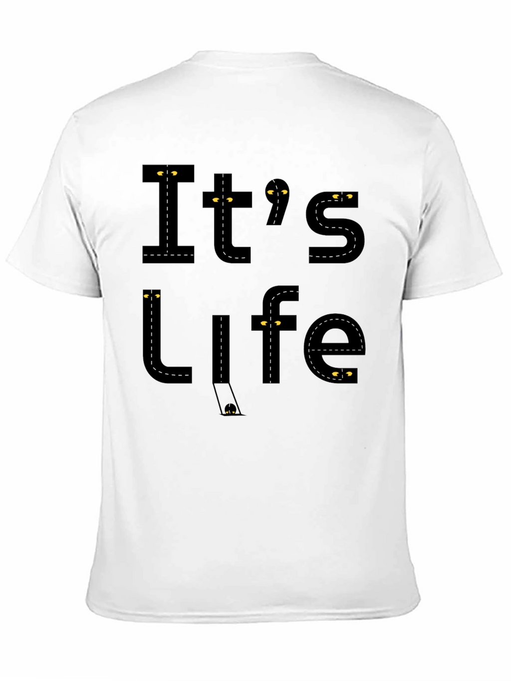 Its Life Road Design Black T-Shirt