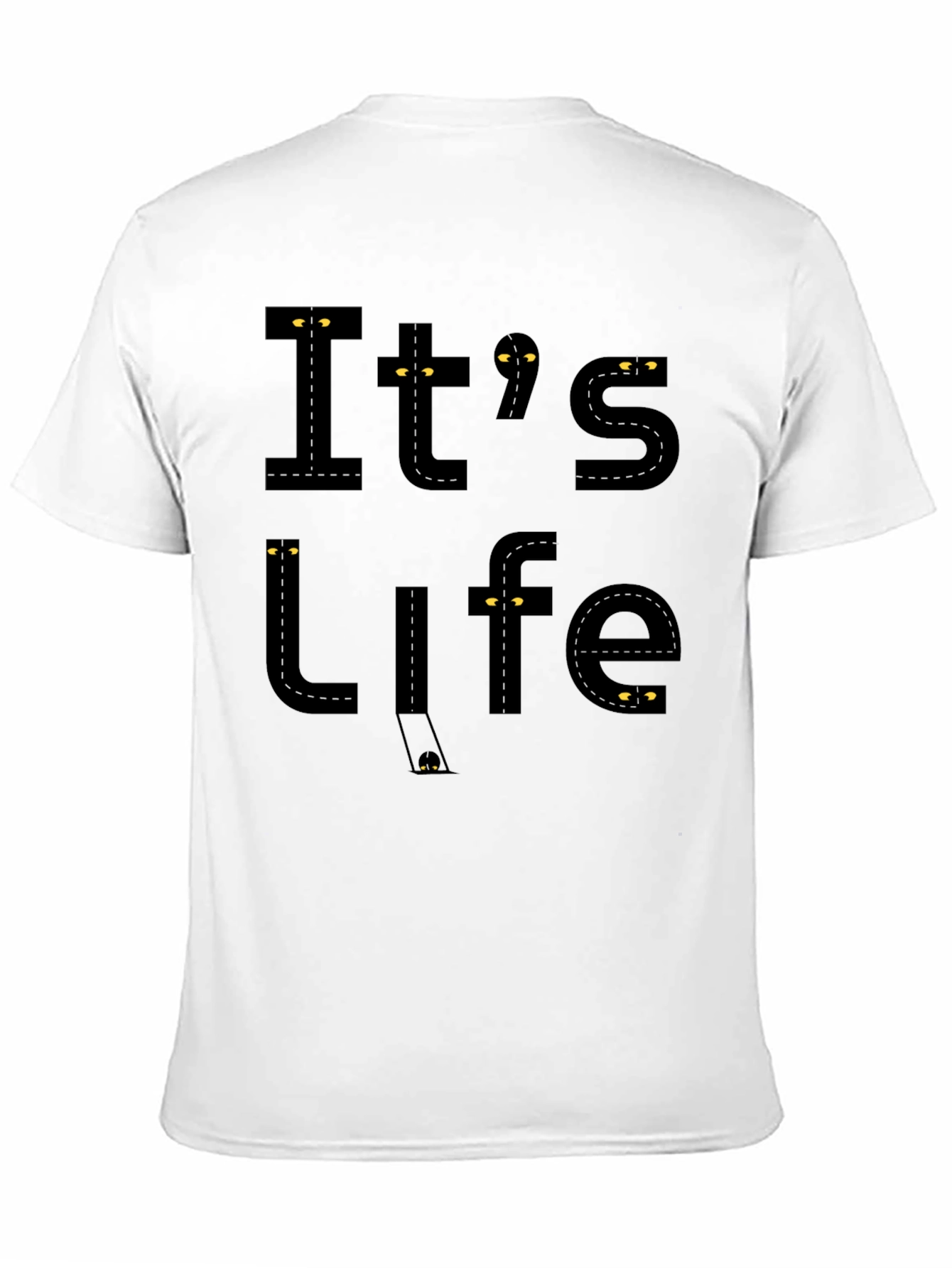 Its Life Road Design Black T-Shirt