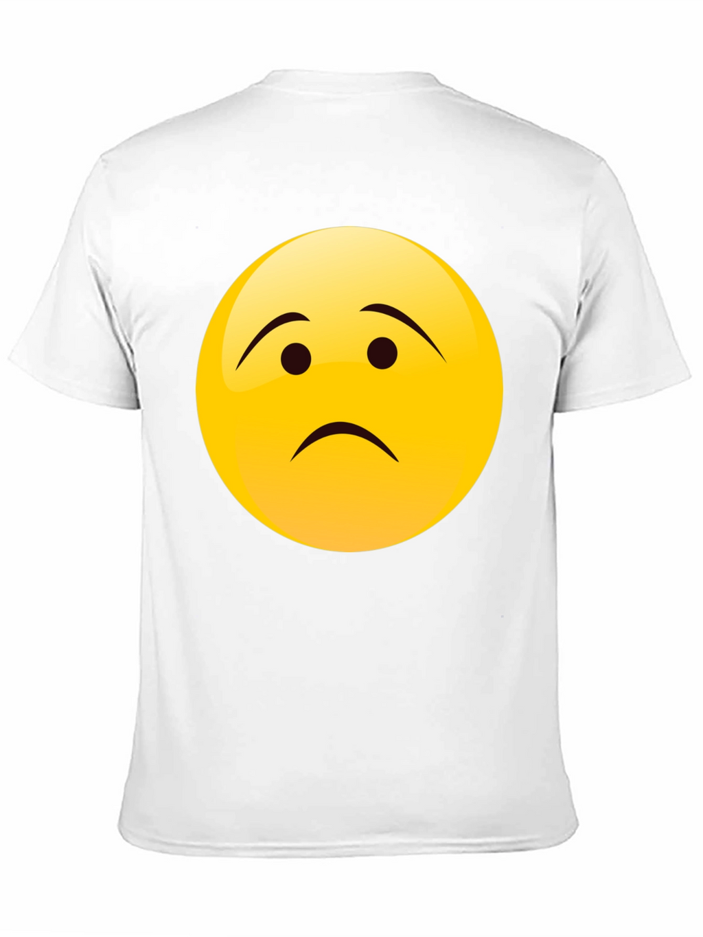Sad Face Emoji Graphic Black T-Shirt