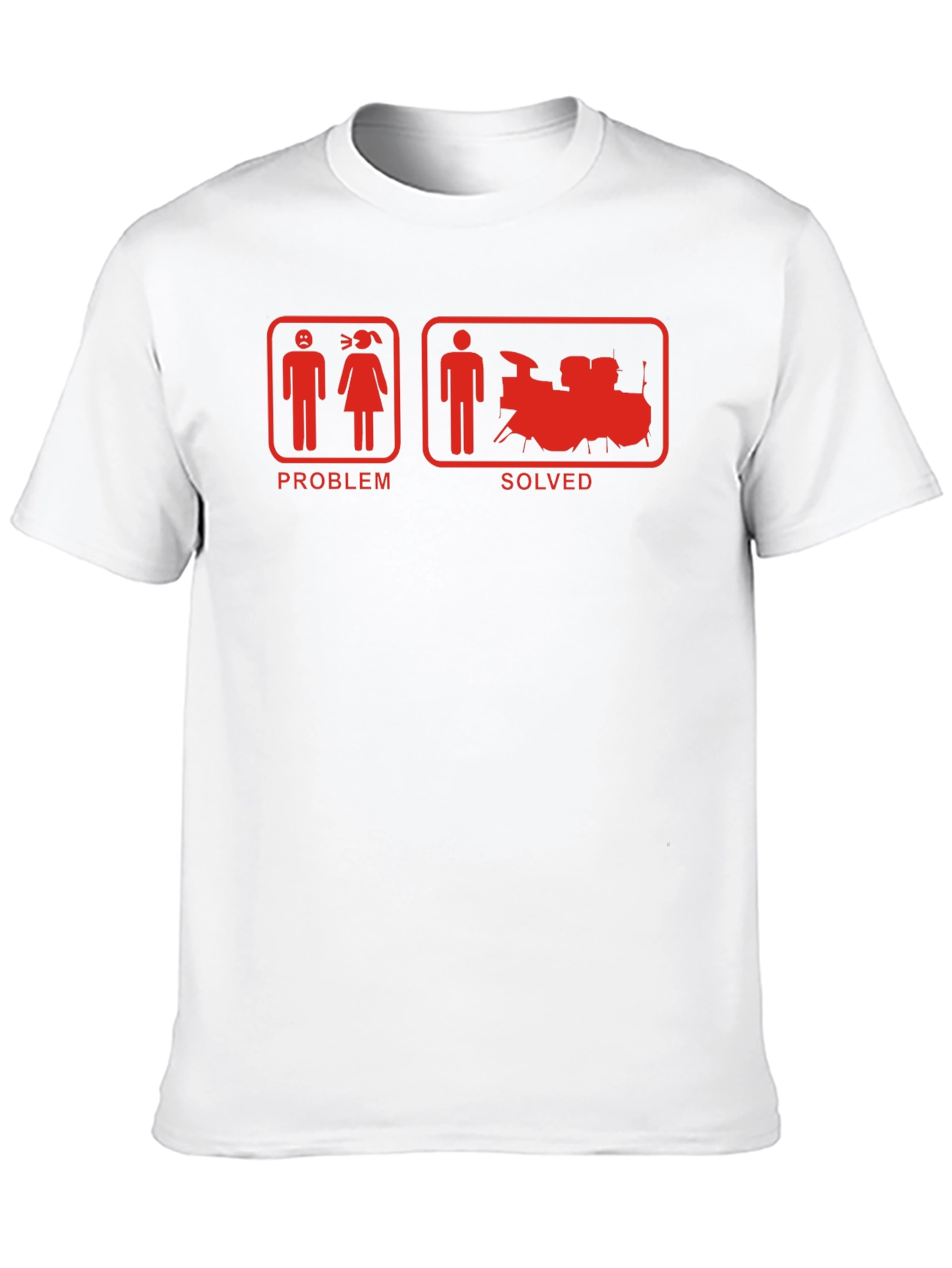 Problem Solved Drum Set Black T-Shirt