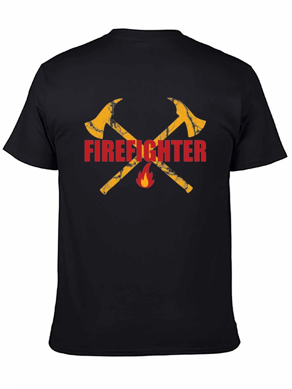 Firefighter Axe Graphic Tee - Black Cotton T-Shirt