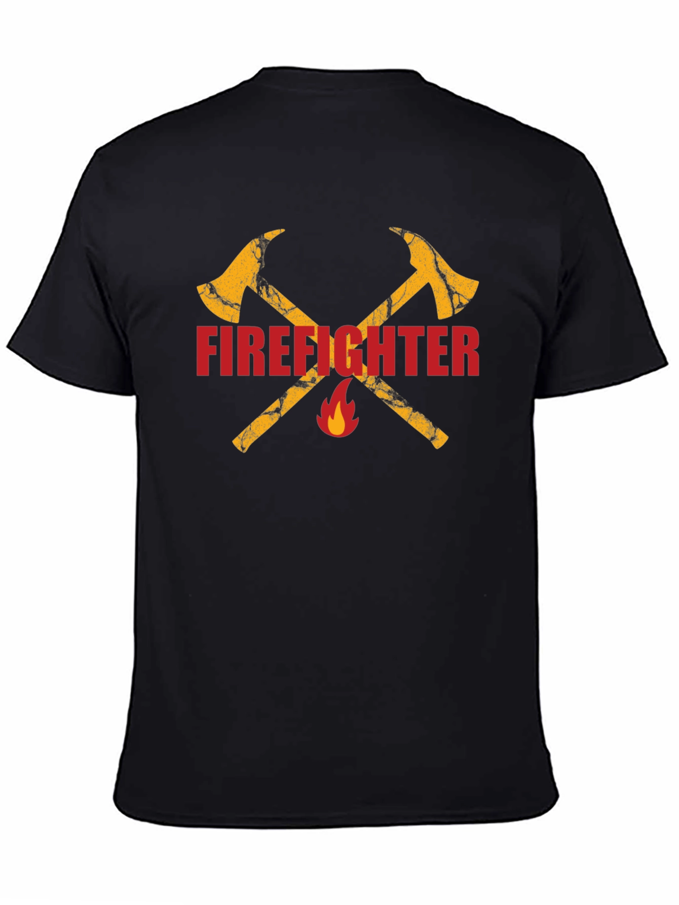 Firefighter Axe Graphic Tee - Black Cotton T-Shirt
