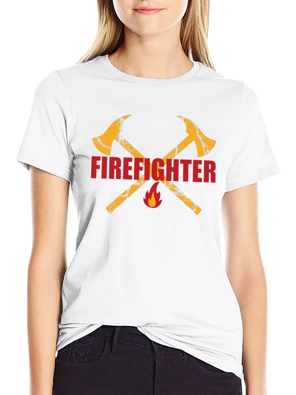Firefighter Axe Graphic Tee - Black Cotton T-Shirt