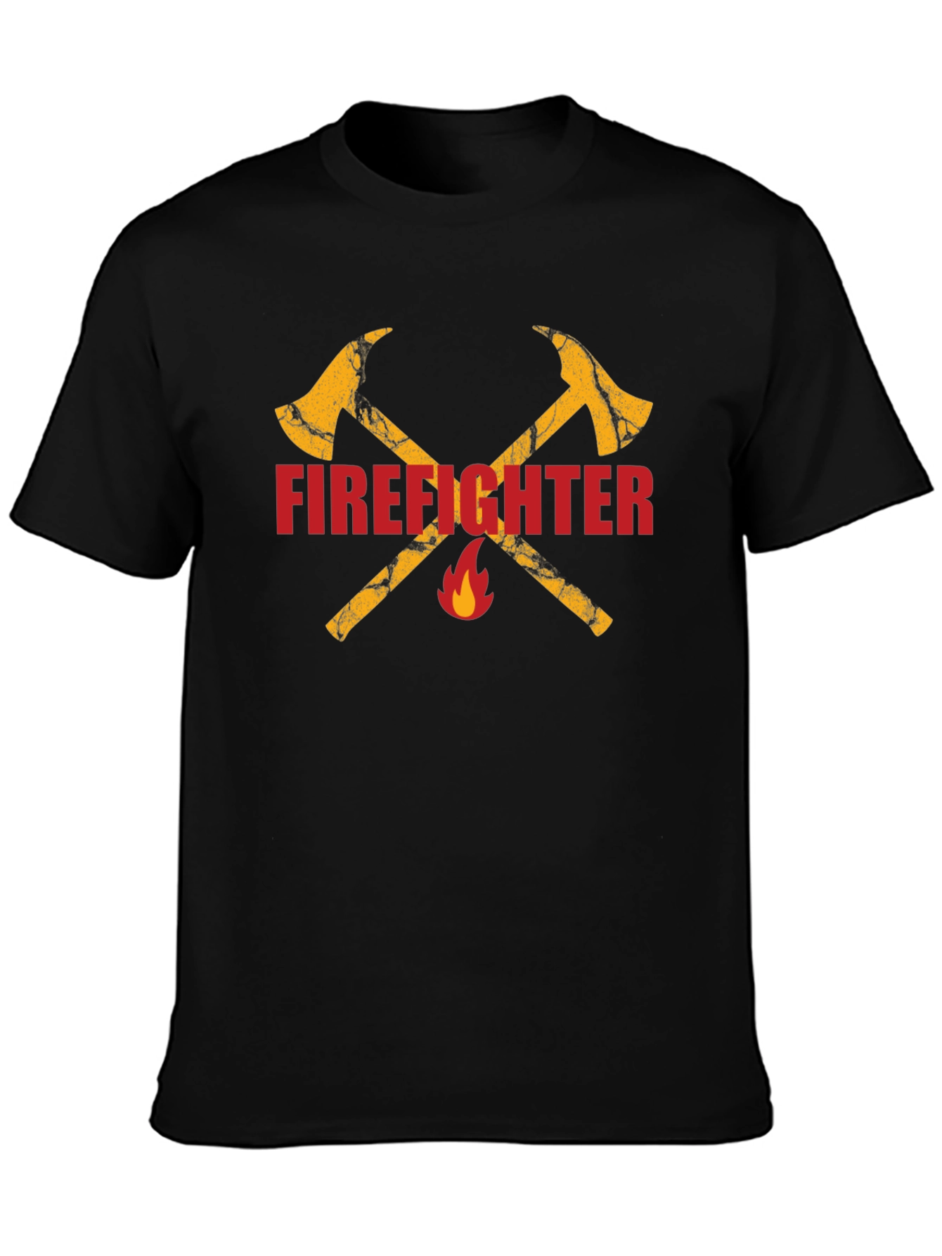 Firefighter Axe Graphic Tee - Black Cotton T-Shirt