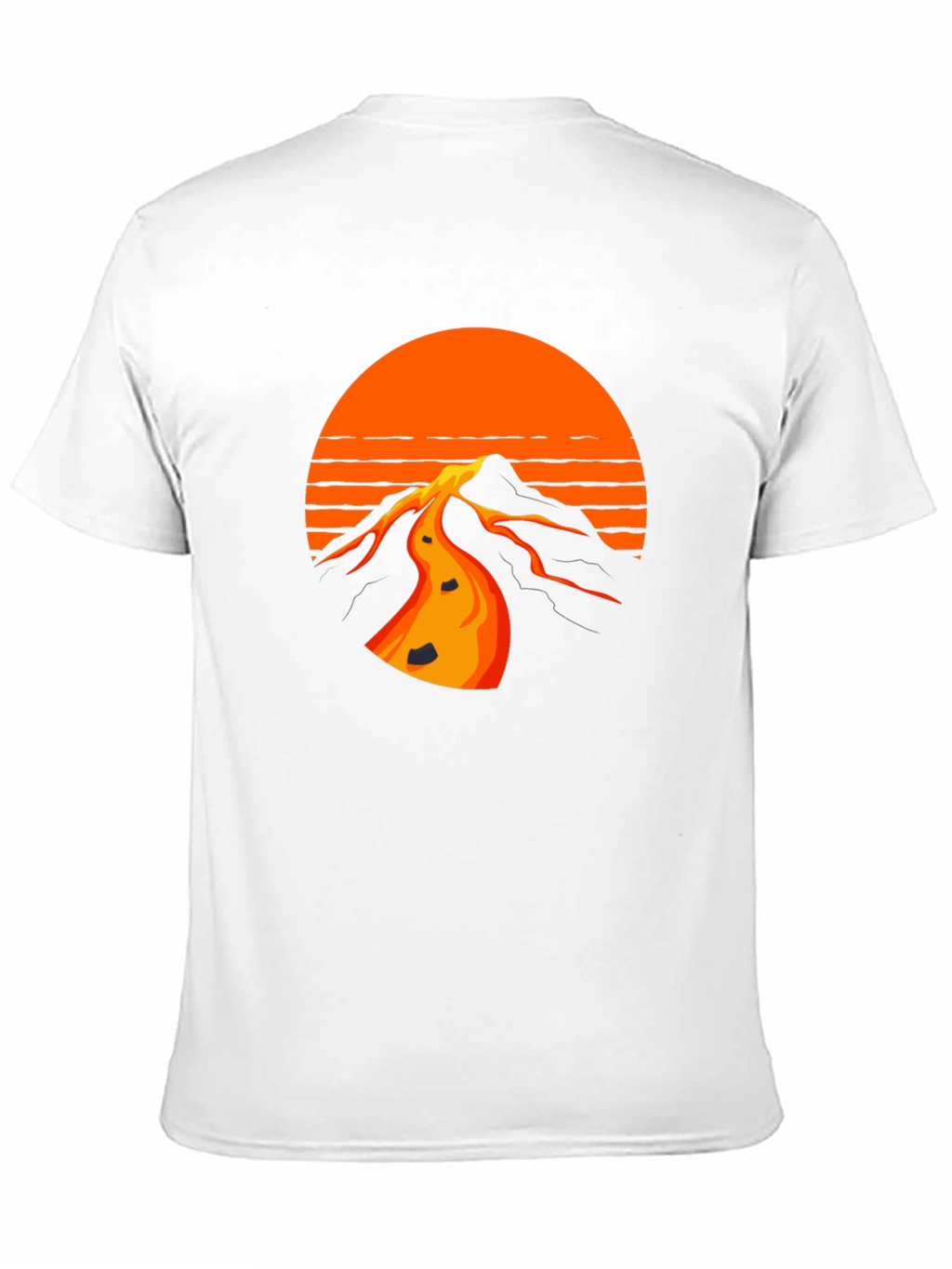 Retro Sunset Mountain Black T-Shirt
