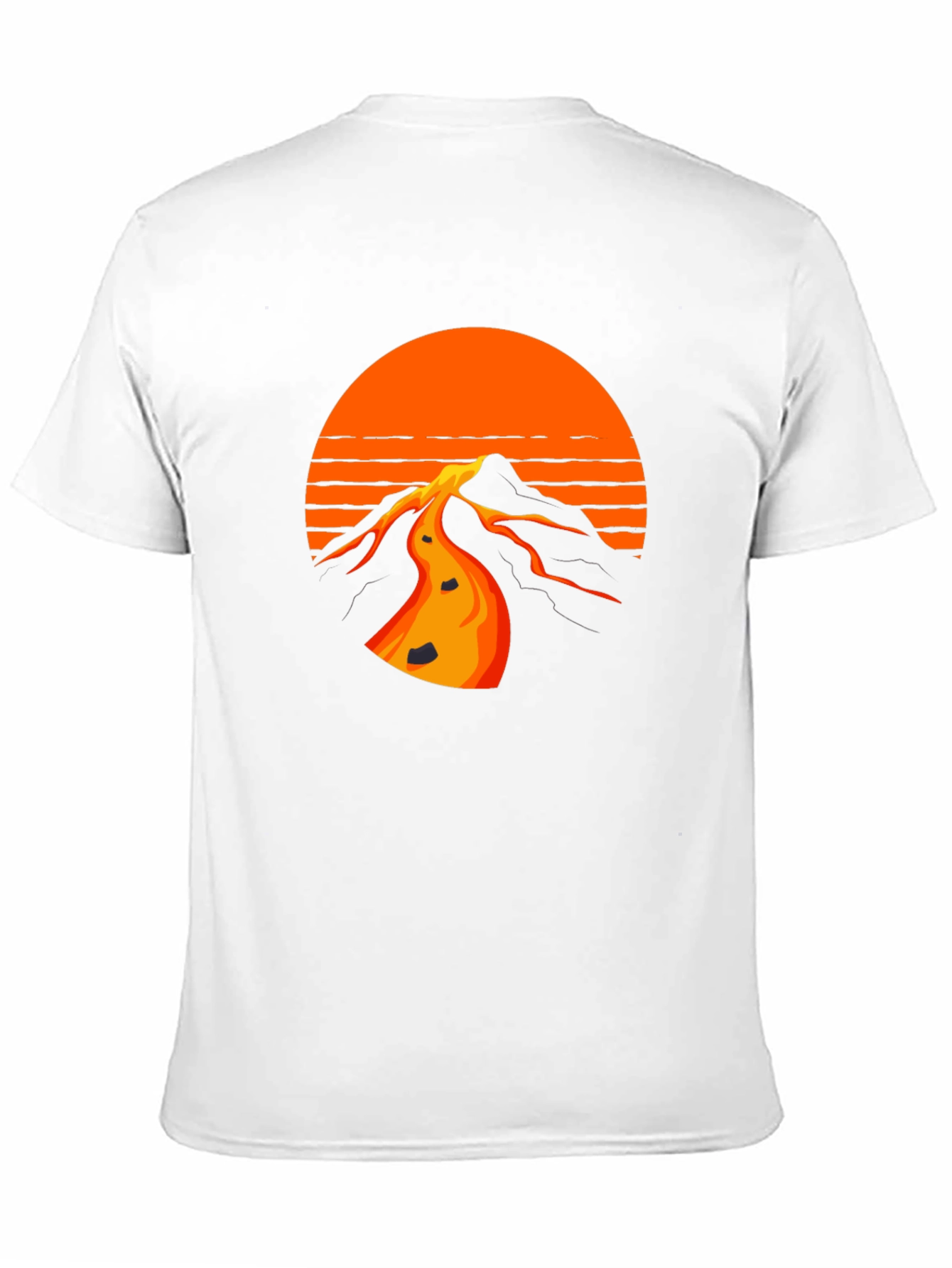 Retro Sunset Mountain Black T-Shirt