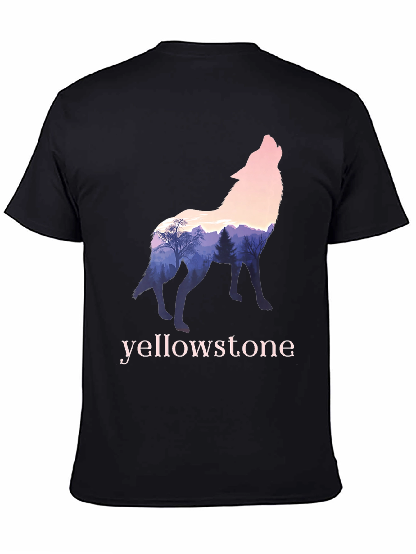 Yellowstone Wolf Silhouette Graphic Tee - Nature Inspired