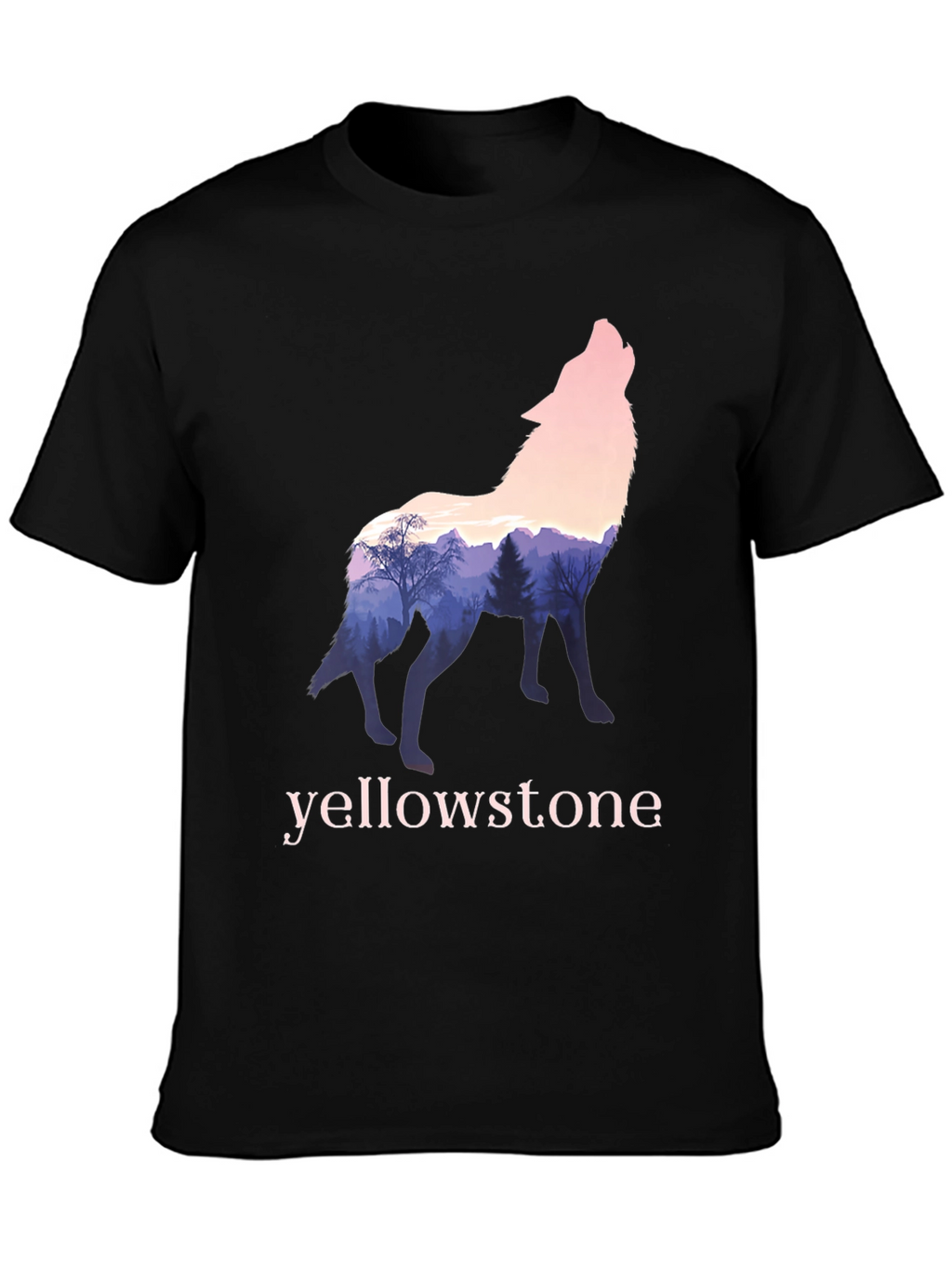 Yellowstone Wolf Silhouette Graphic Tee - Nature Inspired