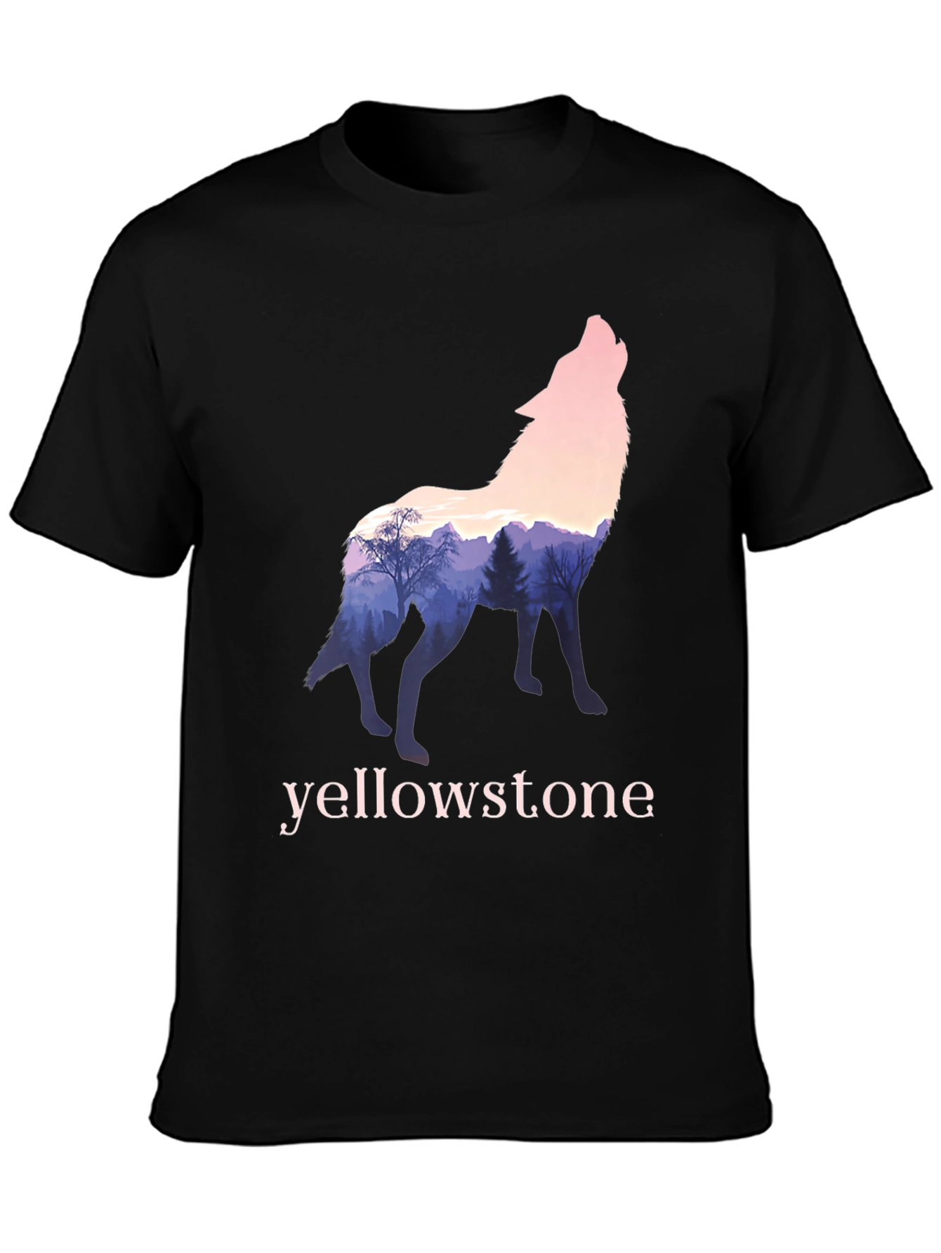 Yellowstone Wolf Silhouette Graphic Tee - Nature Inspired