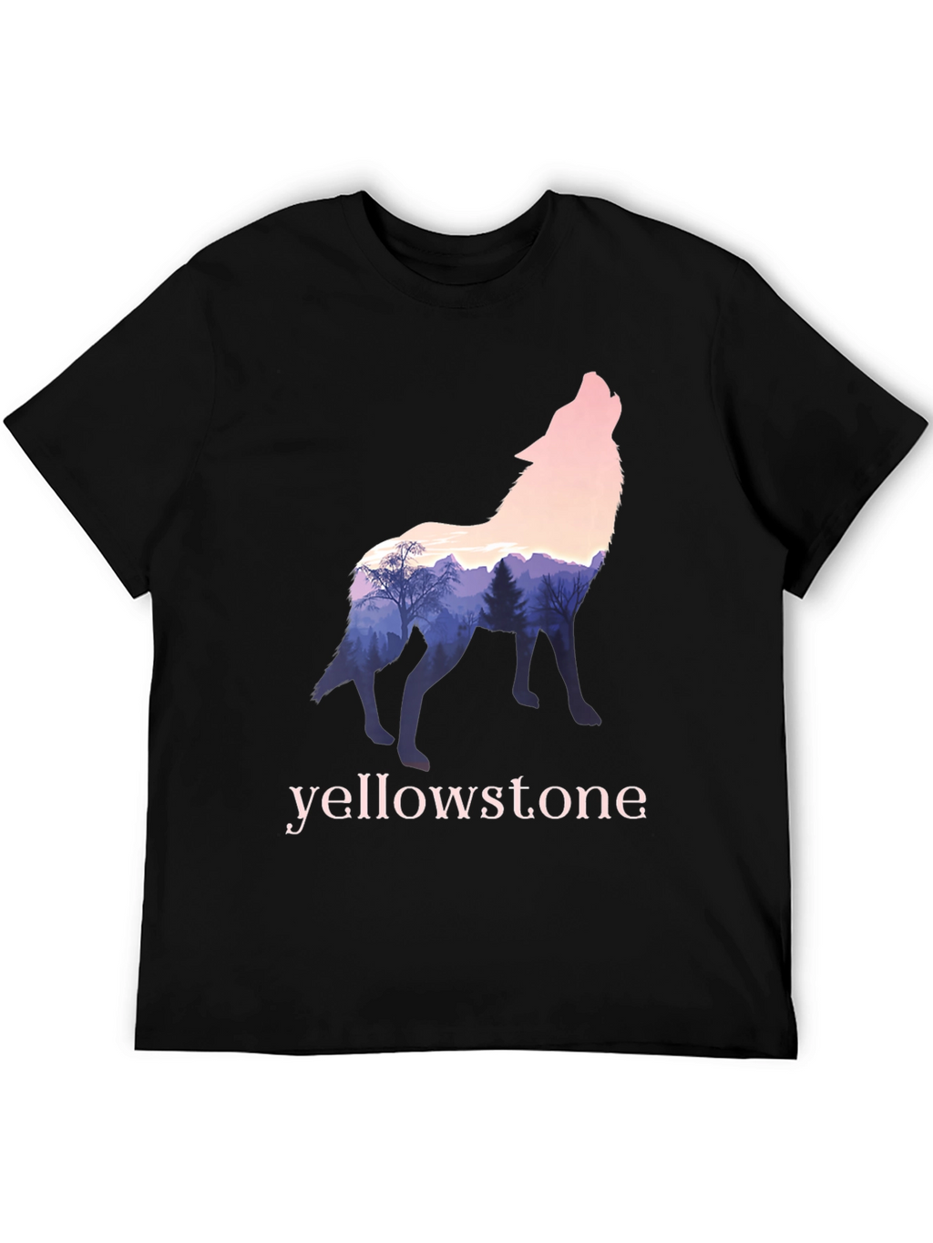 Yellowstone Wolf Silhouette Graphic Tee - Nature Inspired