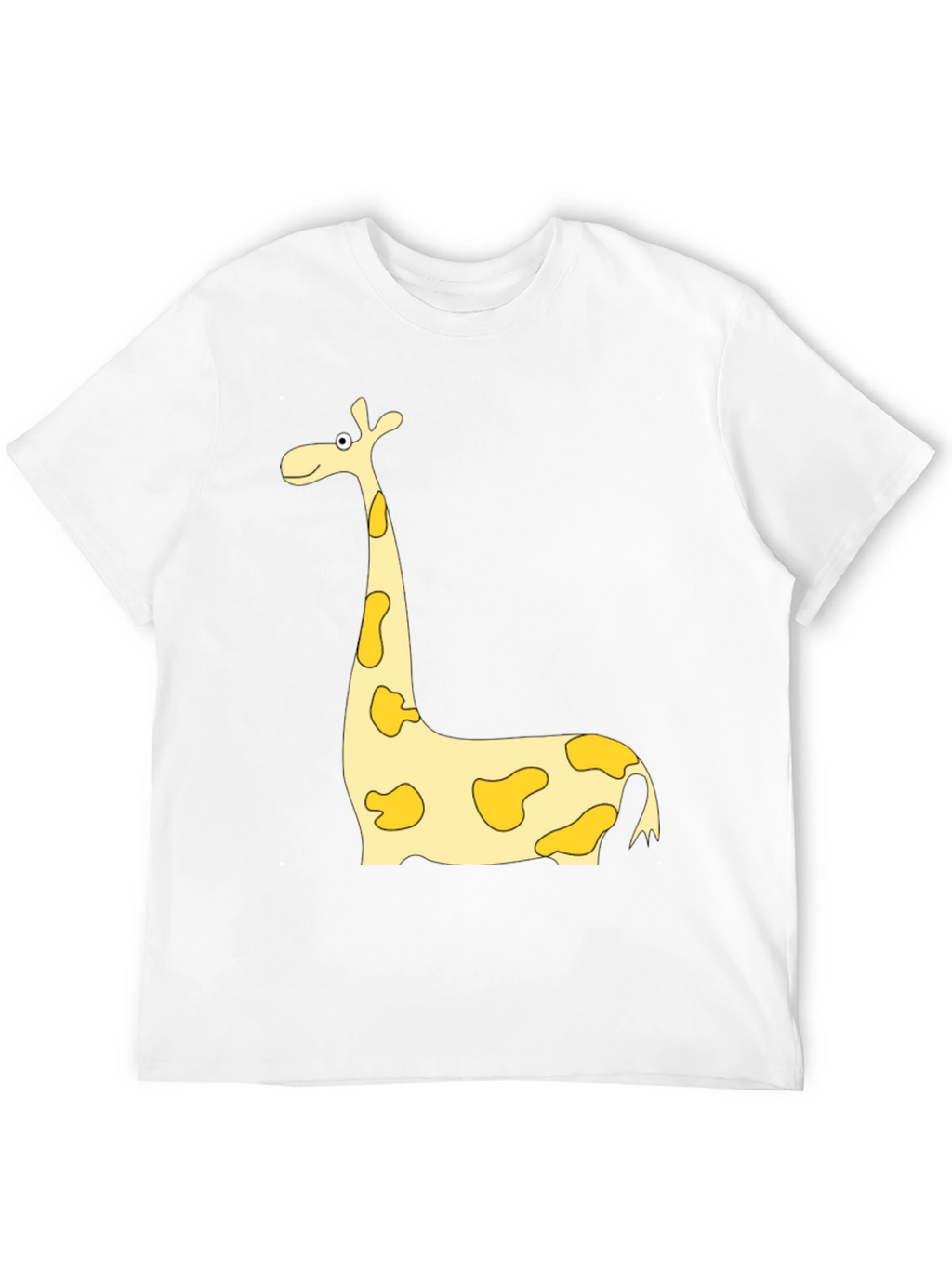 Giraffe Cartoon Print Black Tee