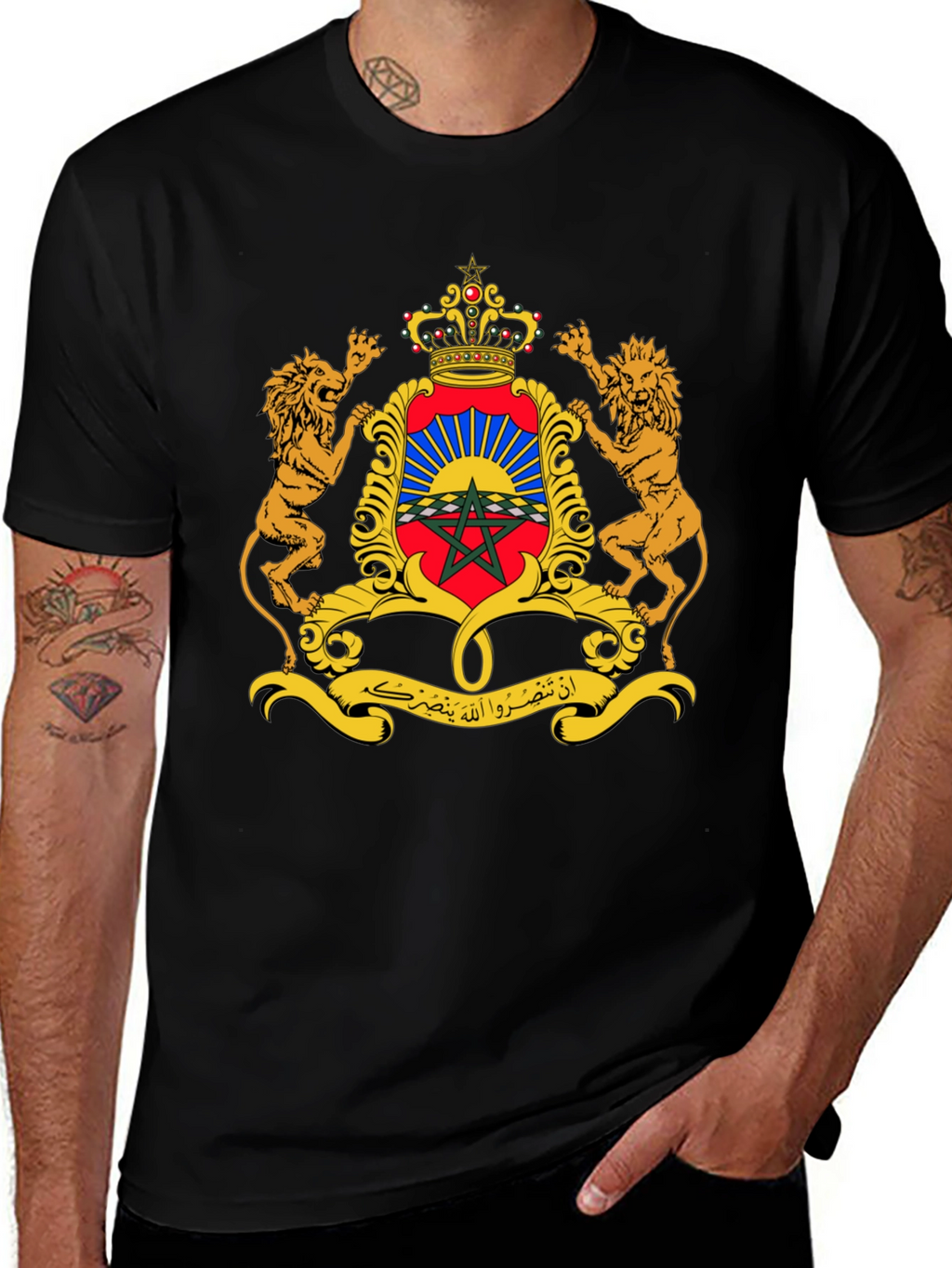 Moroccan Coat of Arms Black T-Shirt