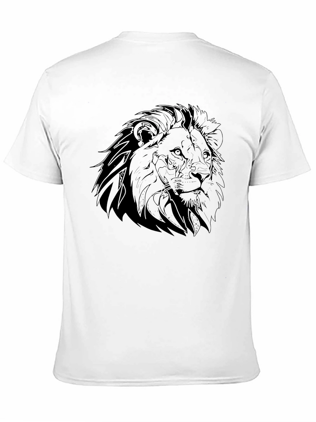 Lion Graphic Black T-Shirt - Mens Crew Neck Tee