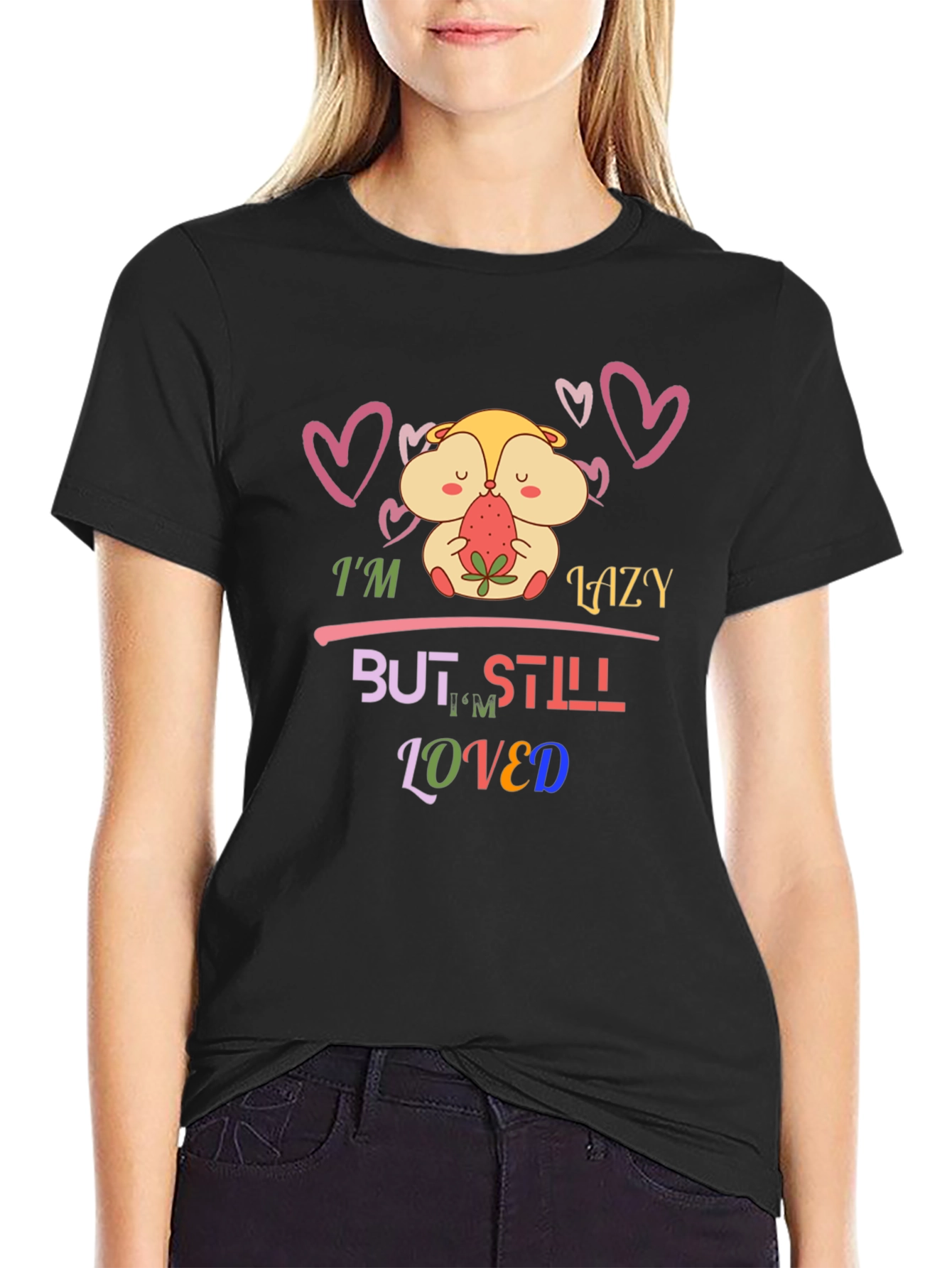 Lazy But Loved T-Shirt Hamster Design