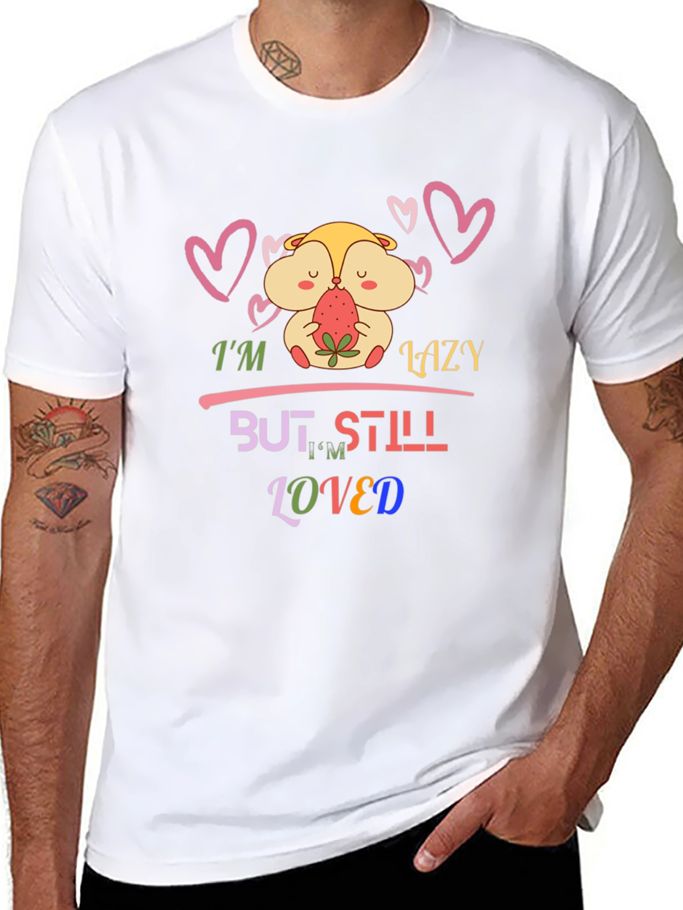 Lazy But Loved T-Shirt Hamster Design