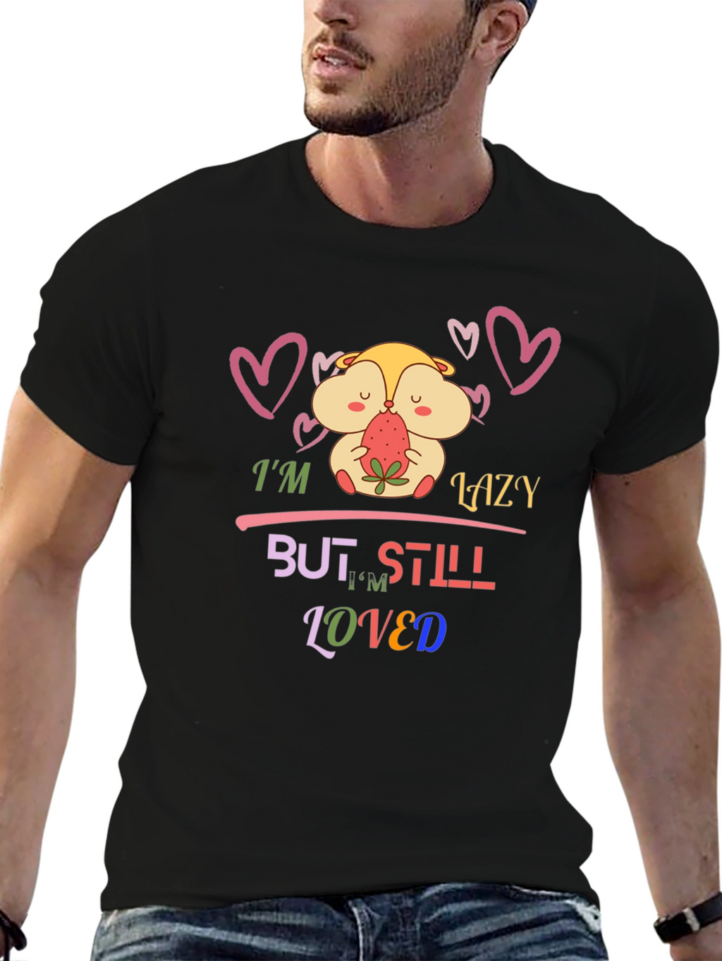 Lazy But Loved T-Shirt Hamster Design