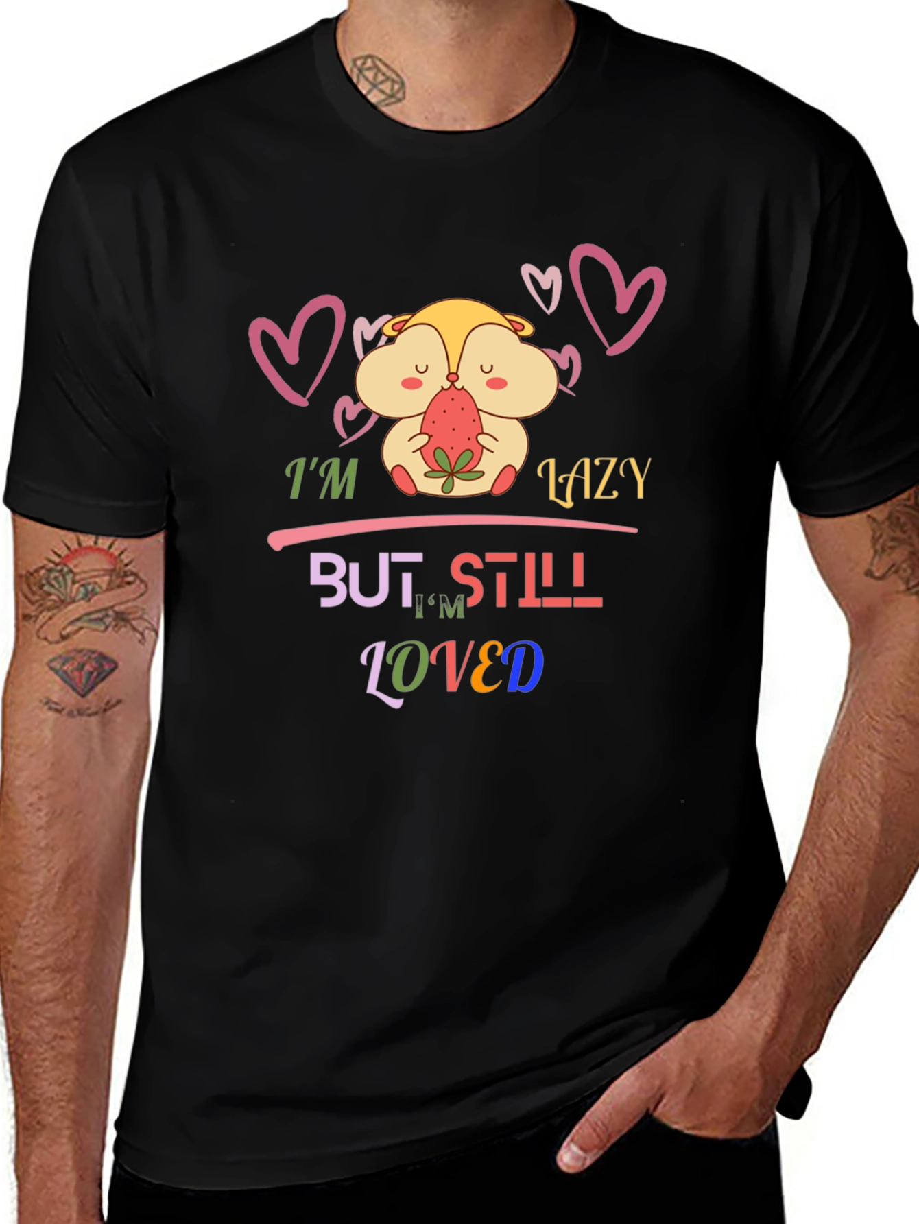 Lazy But Loved T-Shirt Hamster Design
