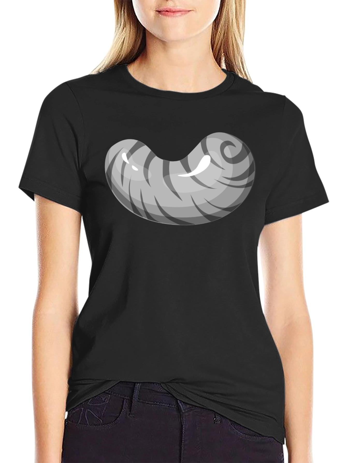 Grey Bean Graphic Tee - Soft Cotton Blend