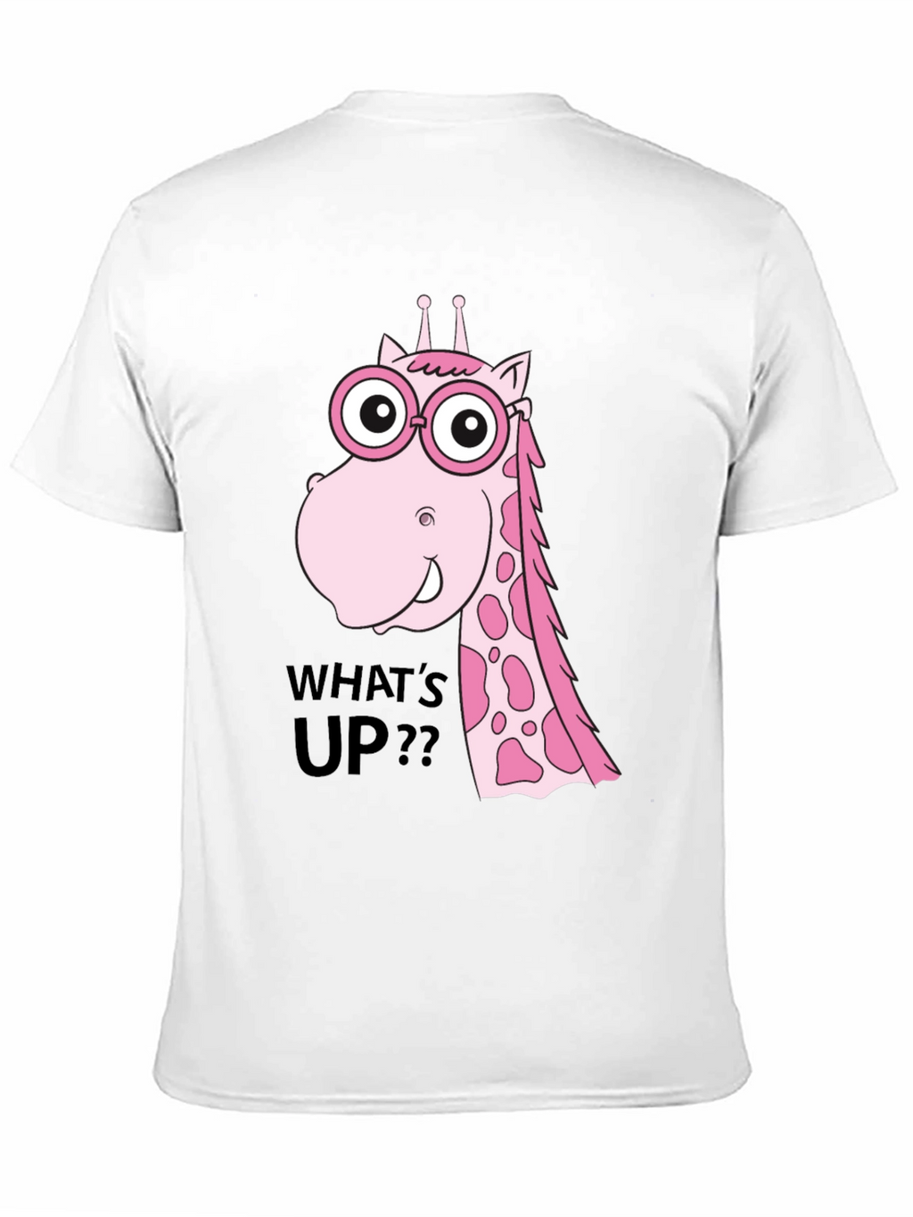 Funny Giraffe T-Shirt - Whats Up? Black Tee