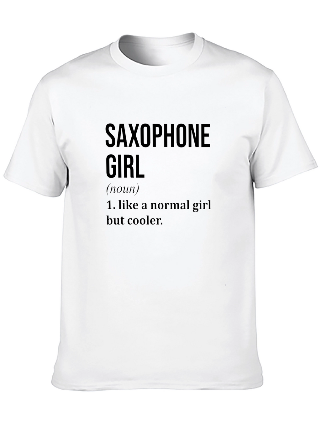Saxophone Girl Definition Black T-Shirt