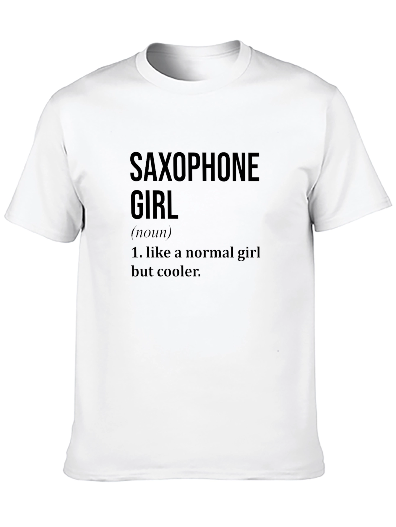 Saxophone Girl Definition Black T-Shirt
