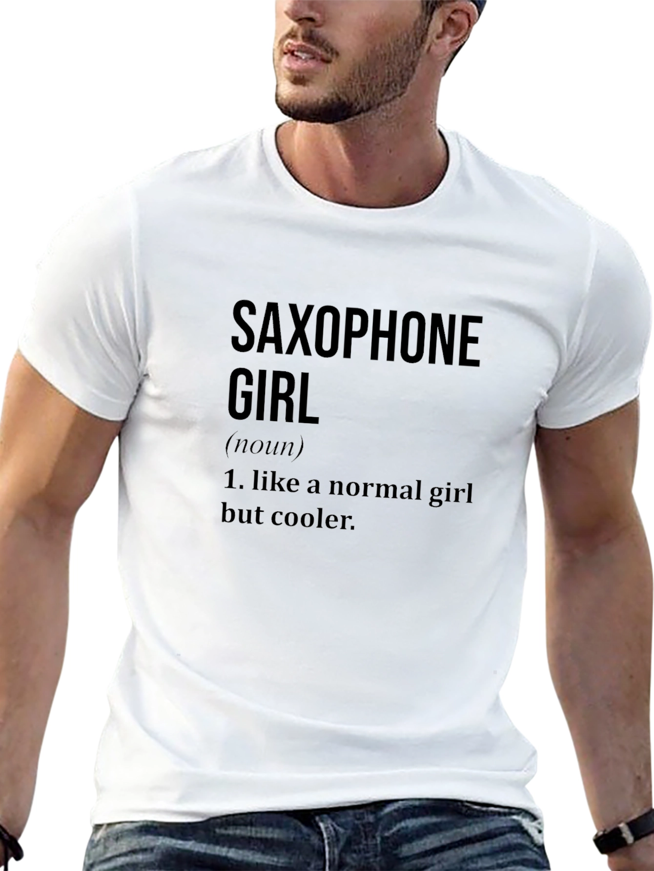 Saxophone Girl Definition Black T-Shirt