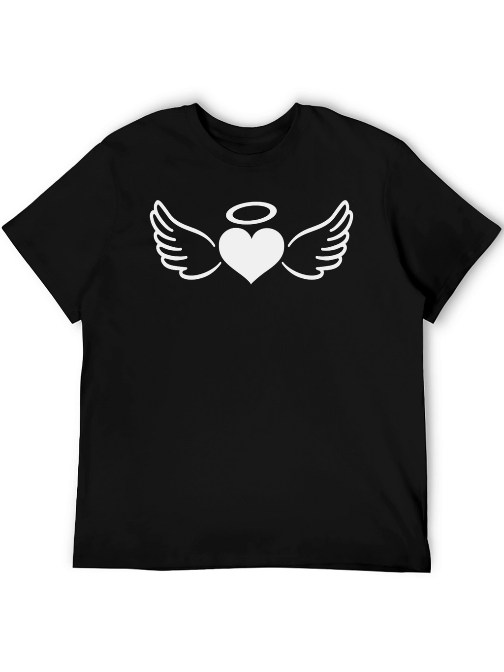 Angel Heart Graphic Tee - Black Cotton T-Shirt