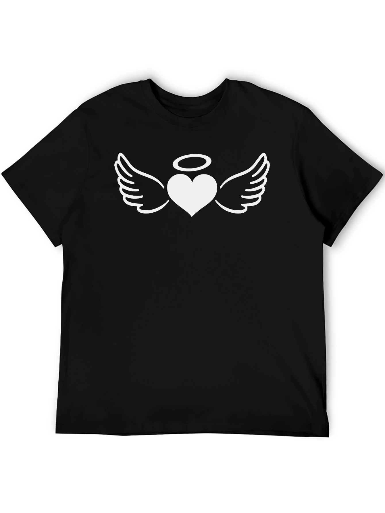 Angel Heart Graphic Tee - Black Cotton T-Shirt