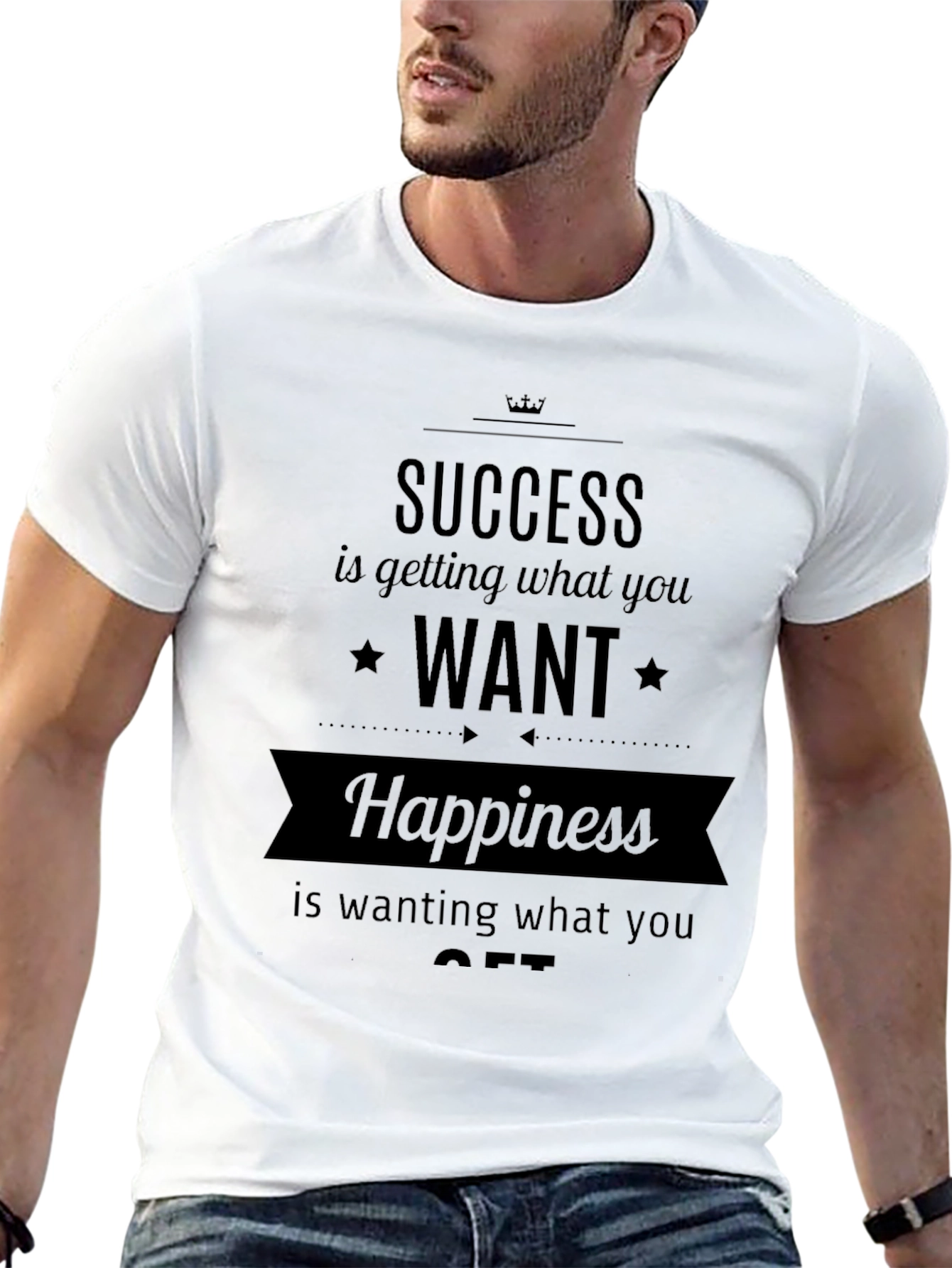 Success Happiness Black Graphic Tee