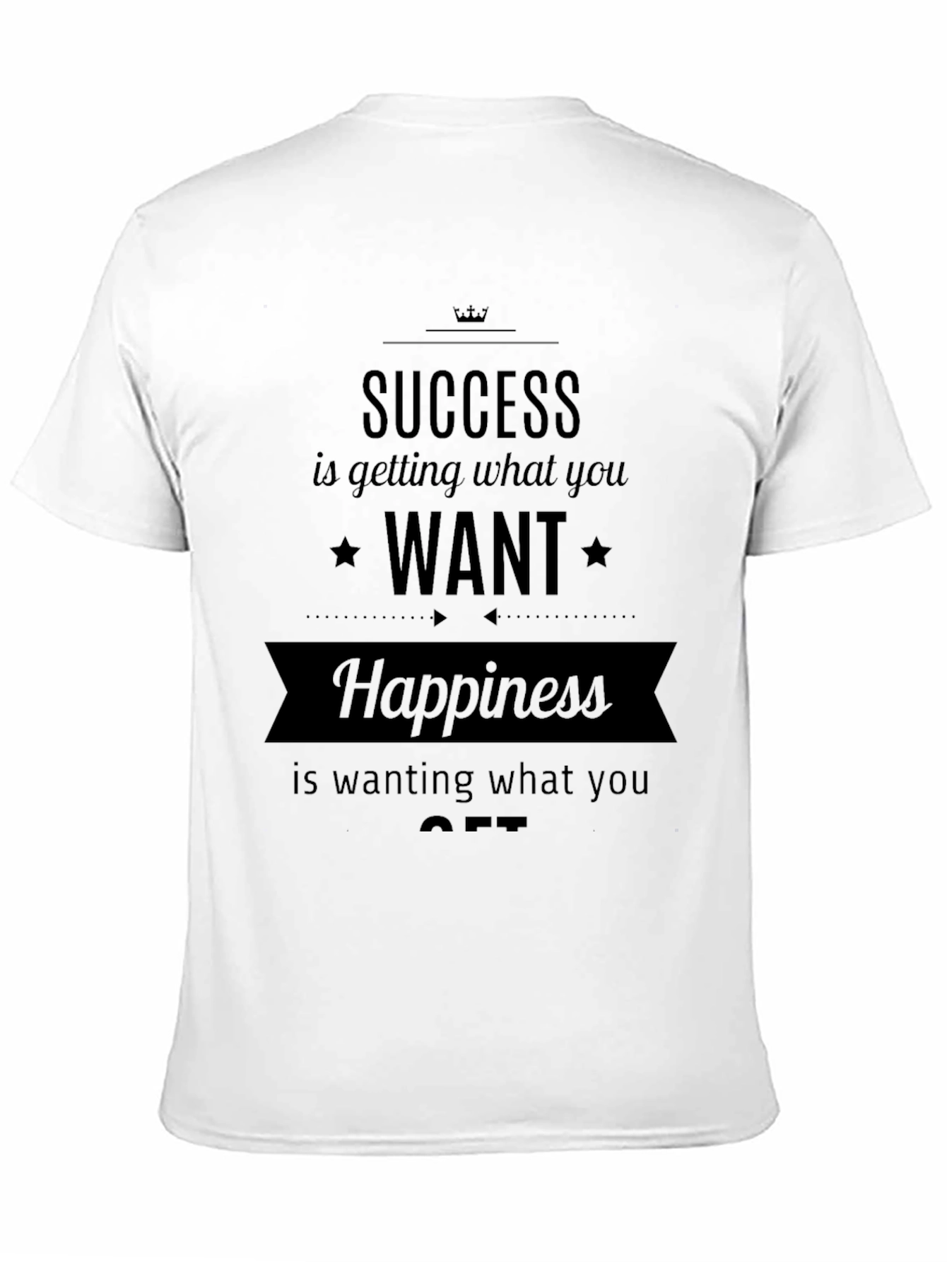 Success Happiness Black Graphic Tee