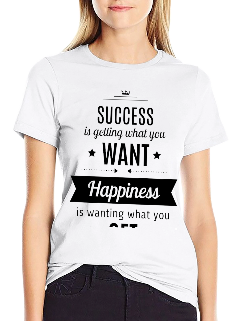 Success Happiness Black Graphic Tee