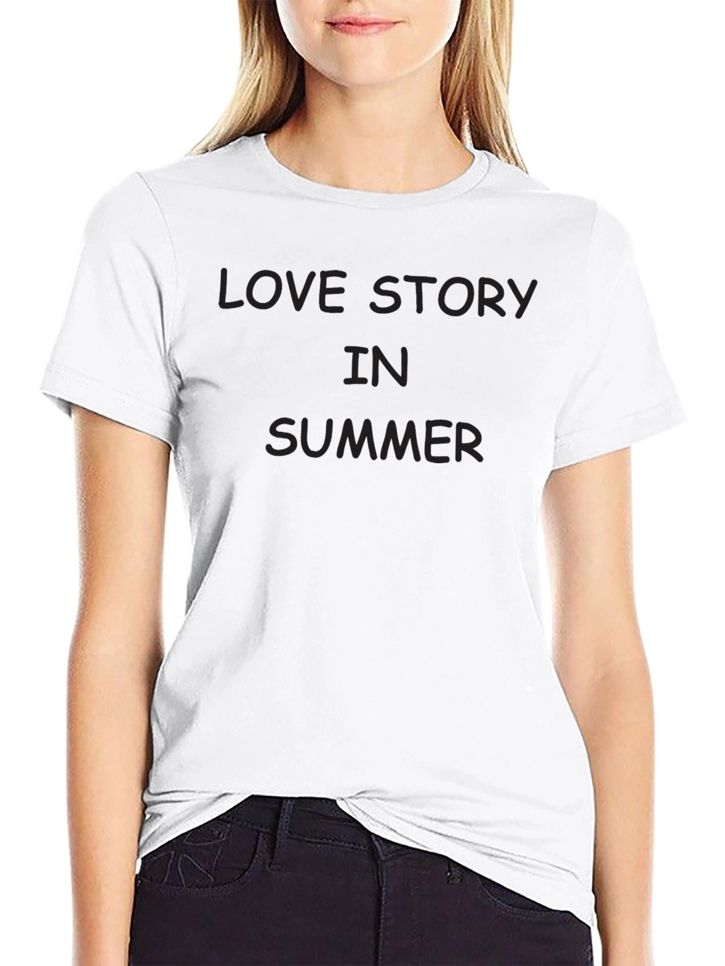 Love Story in Summer Black T-Shirt