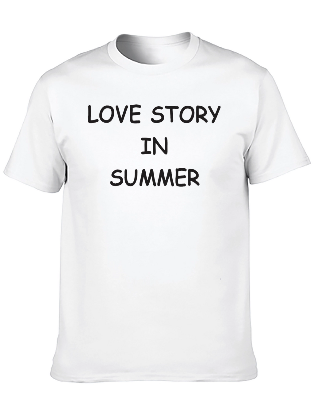 Love Story in Summer Black T-Shirt